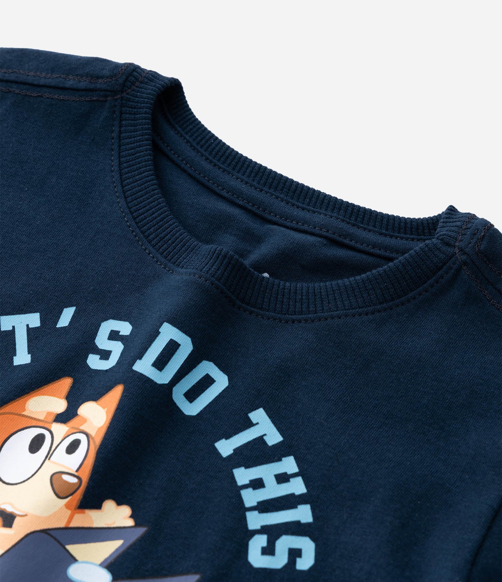 Kit 02 Camisetas Infantis com Estampa Bluey - Tam 2 a 6 Anos Azul/Branco 4