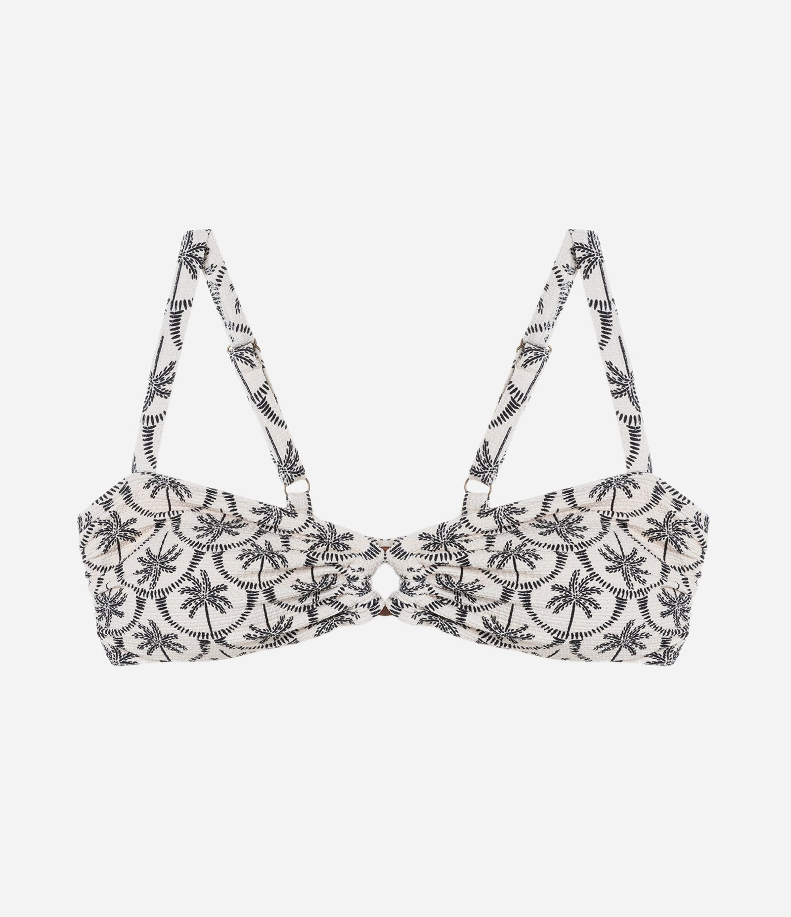 Biquíni Top com Estampa de Coqueiros Aro e Aviamento Curve & Plus Size Off White 5