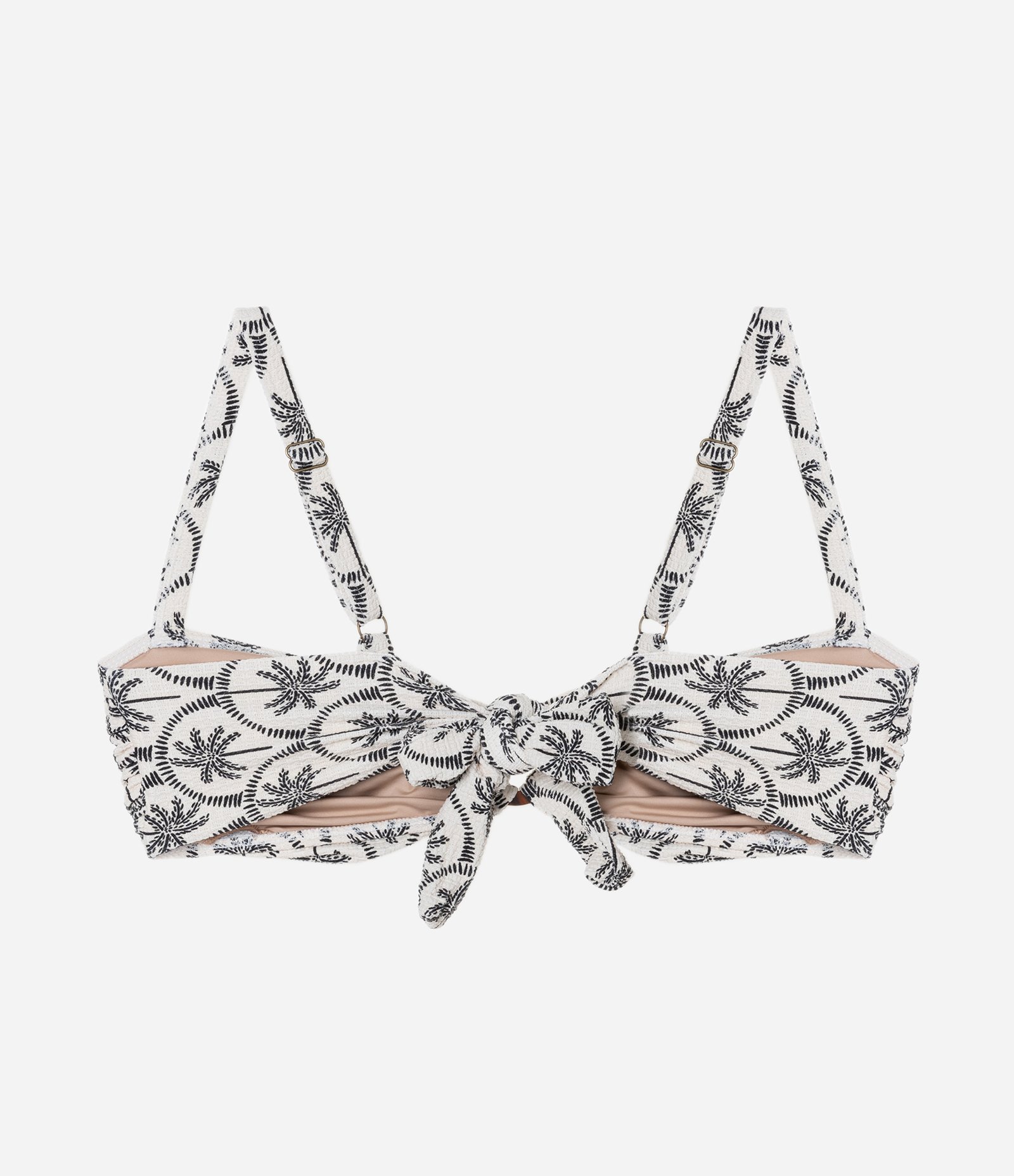 Biquíni Top com Estampa de Coqueiros Aro e Aviamento Curve & Plus Size Off White 6