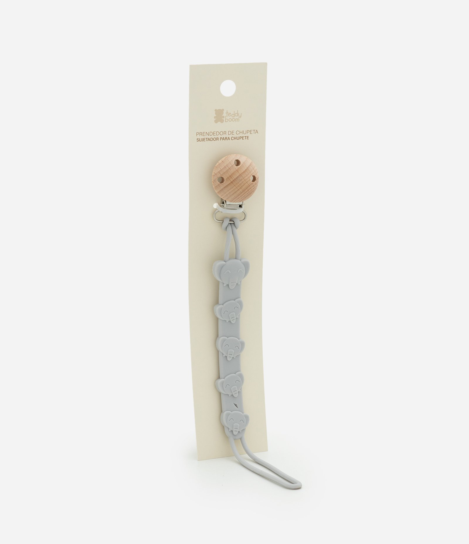 Prendedor de Chupeta Infantil em Silicone de Elefante - Tam Único Cinza 5