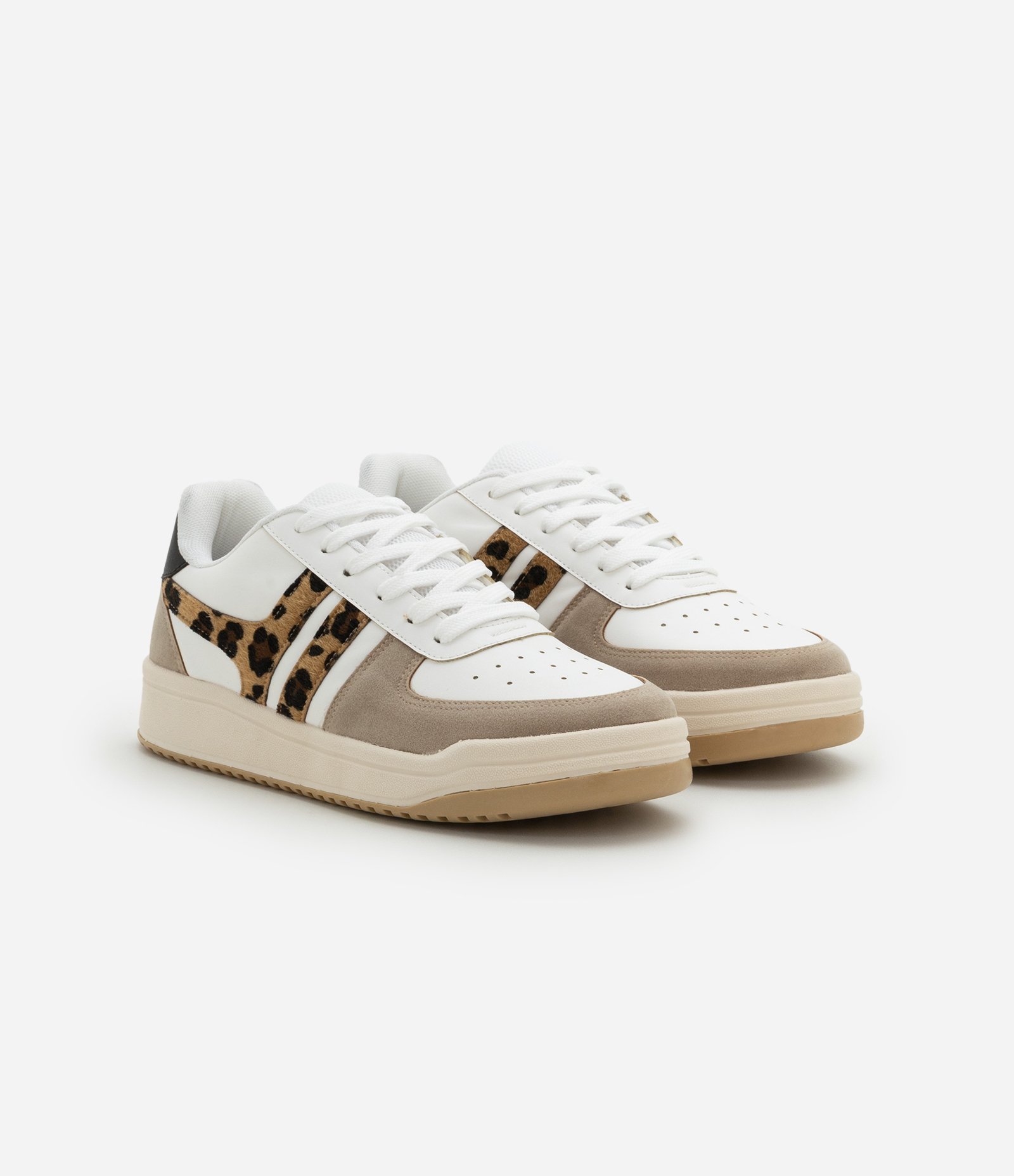 Tênis Casual com Estampa Animal Print na Lateral Branco 2