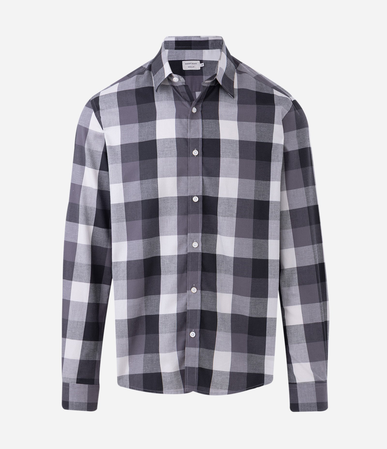 Camisa Manga Longa em Flanela Xadrez Preto/Branco 1
