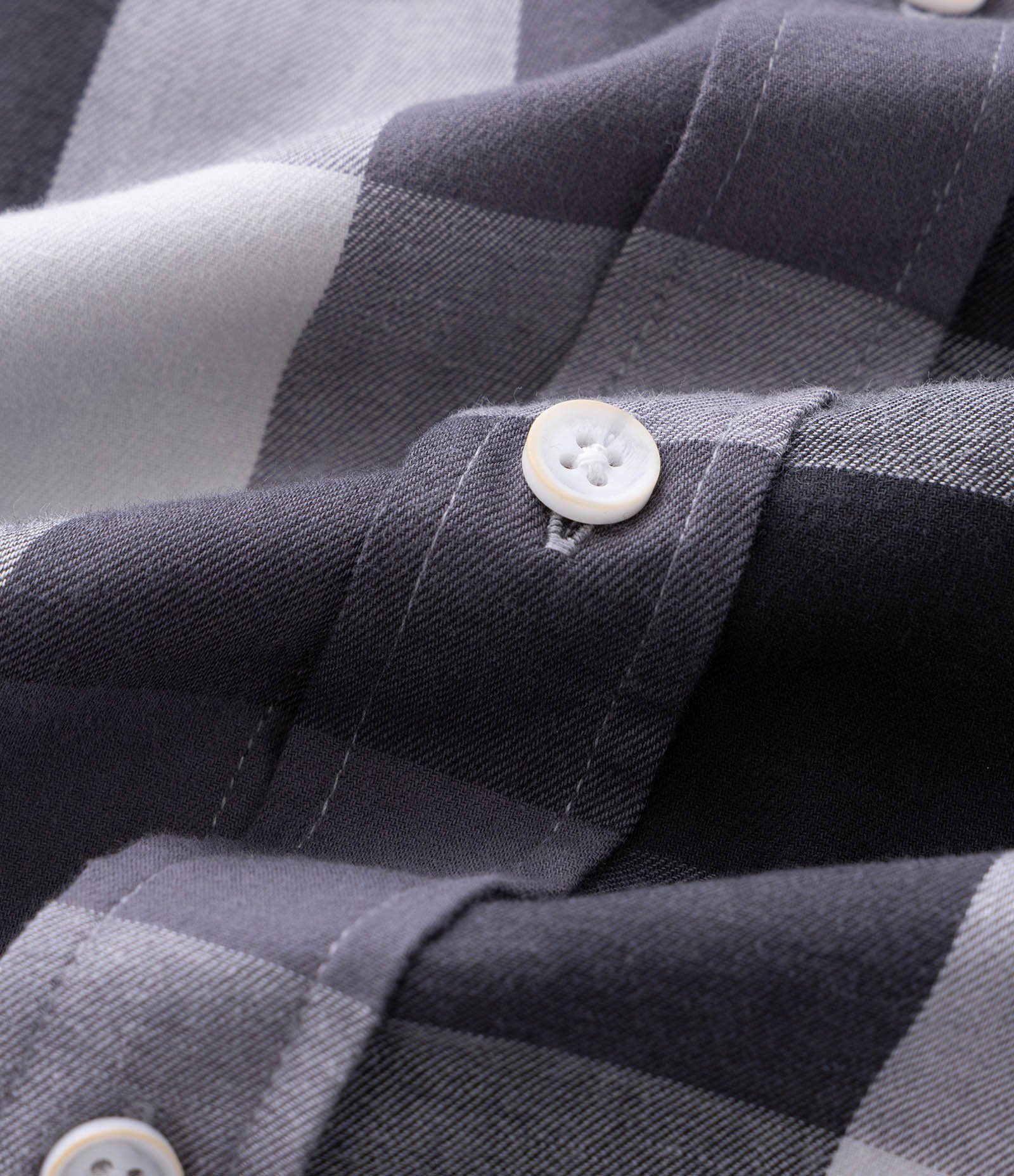 Camisa Manga Longa em Flanela Xadrez Preto/Branco 3