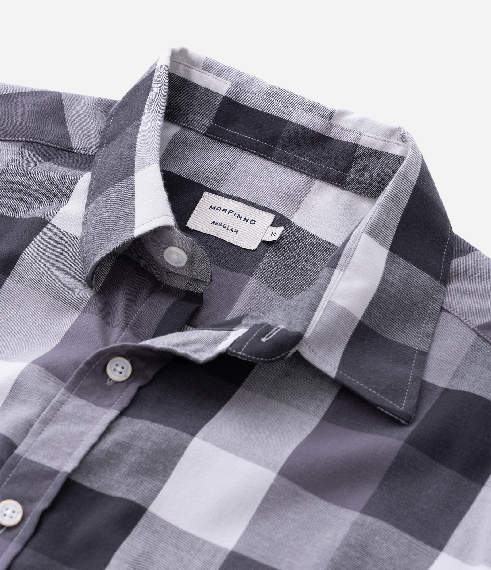 Camisa Manga Longa em Flanela Xadrez Preto/Branco 4