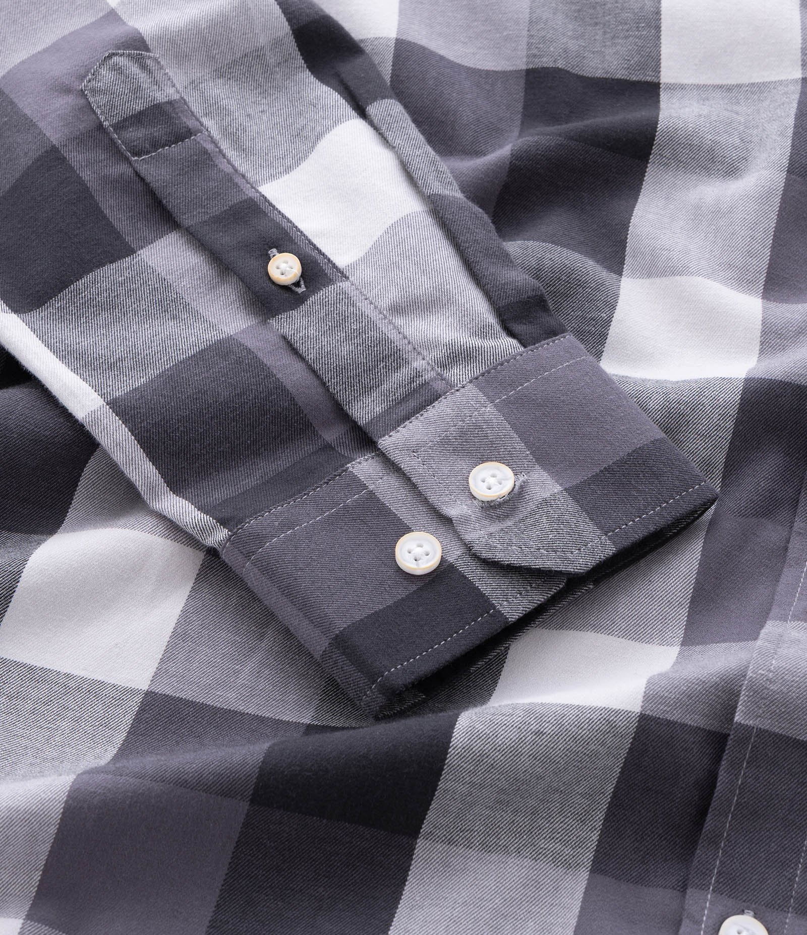 Camisa Manga Longa em Flanela Xadrez Preto/Branco 5