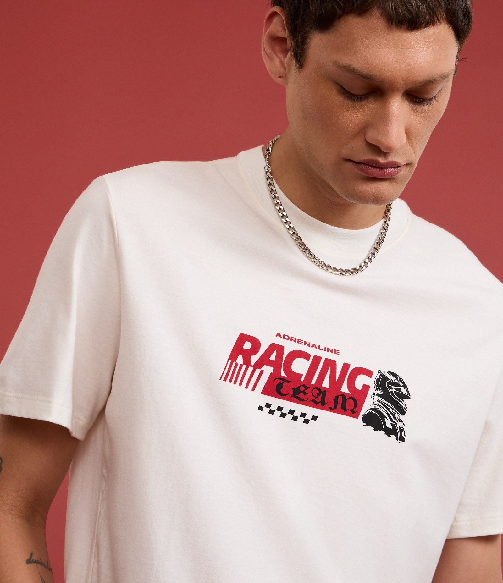 Camiseta Comfort em Algodão com Estampa Automobilismo e Lettering Branco 5