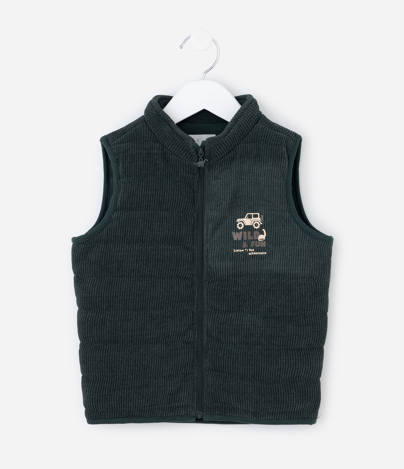 Colete Infantil Matelassados com Estampa Localizada – Tam 1 a 5/6 Anos Verde Escuro 1