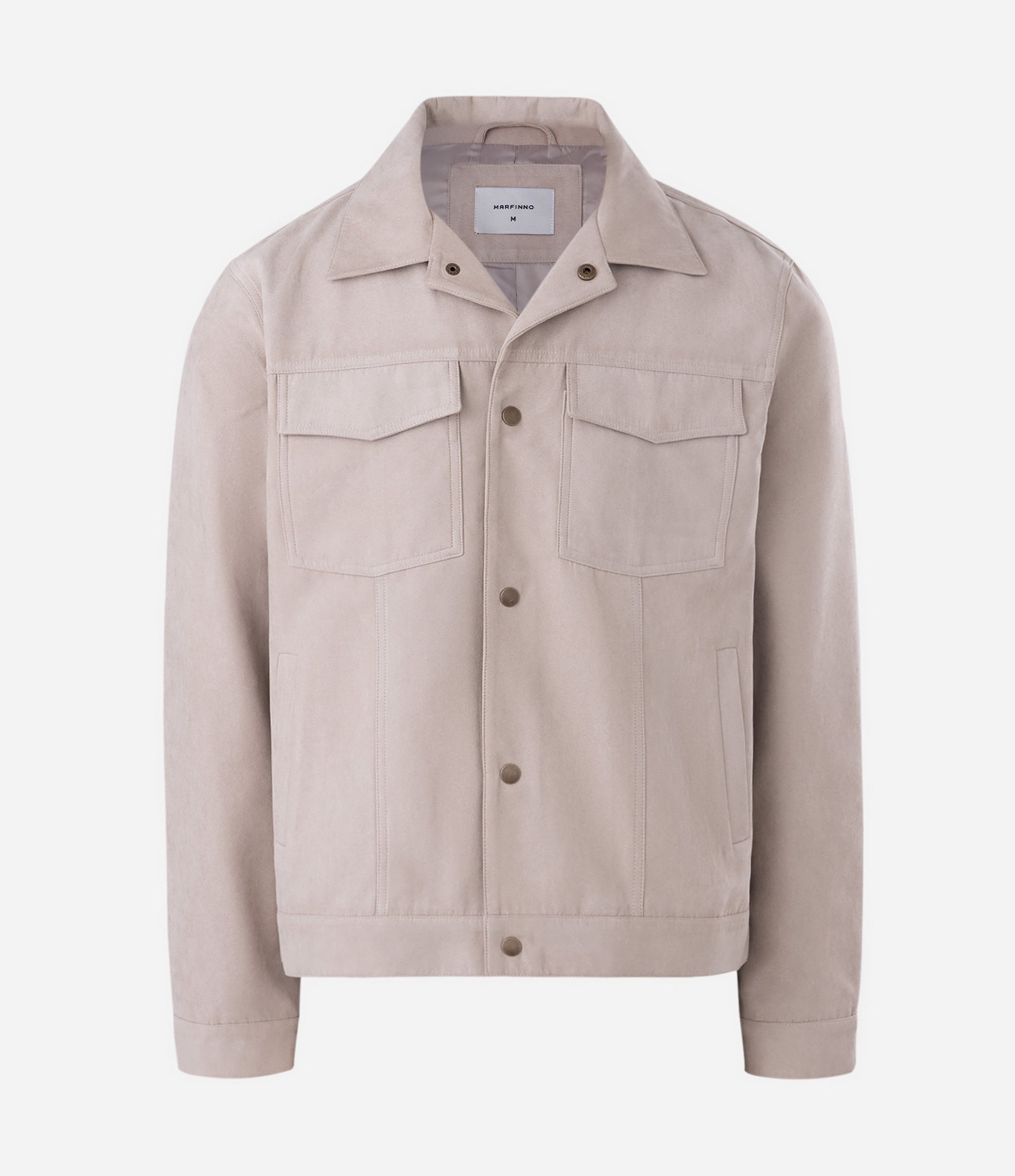 Jaqueta Trucker em Suede com Botões Cinza 6