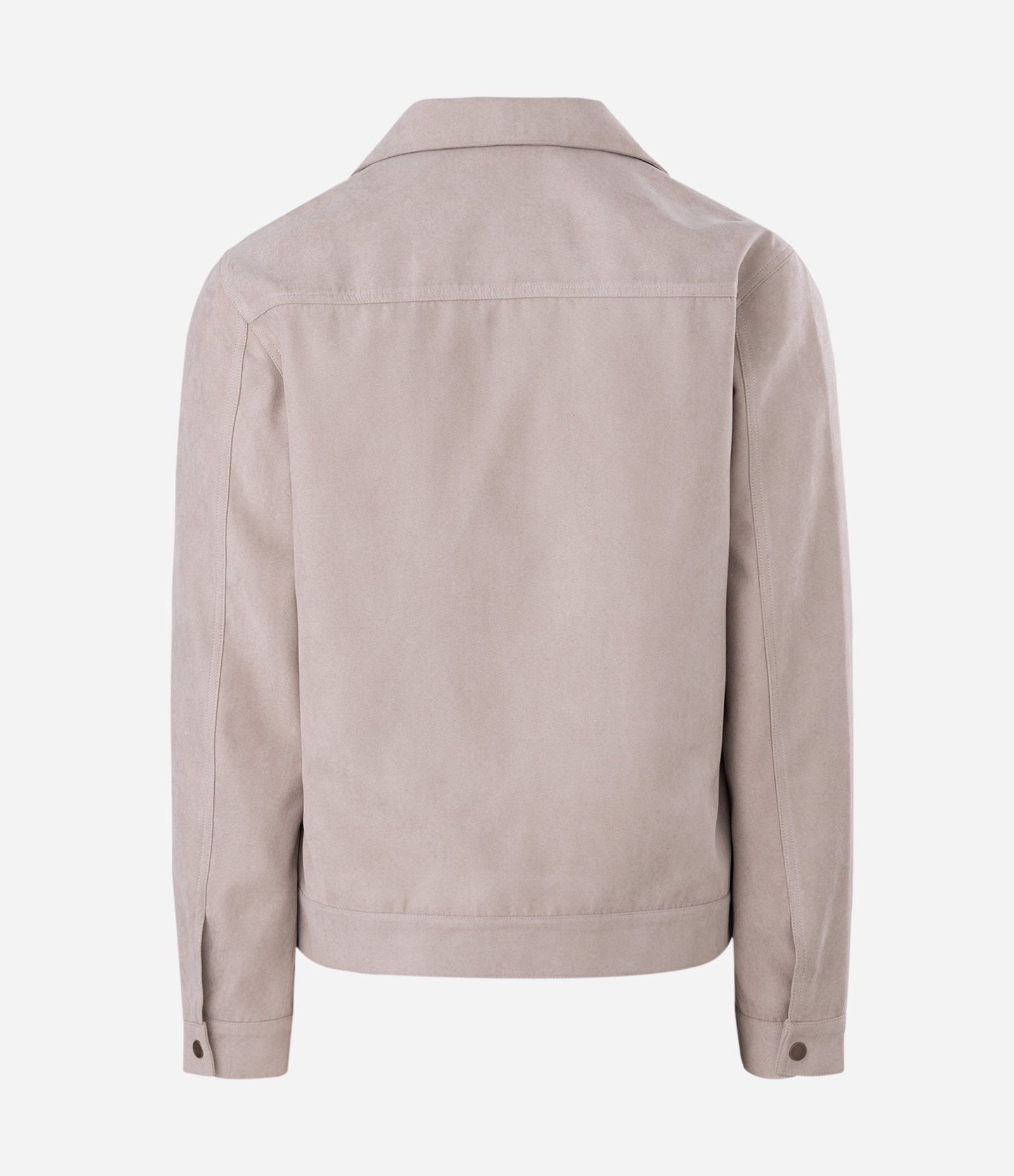 Jaqueta Trucker em Suede com Botões Cinza 7