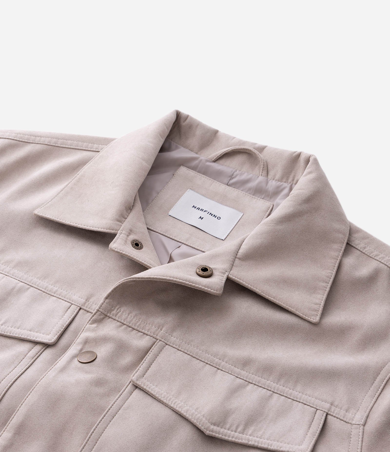 Jaqueta Trucker em Suede com Botões Cinza 12