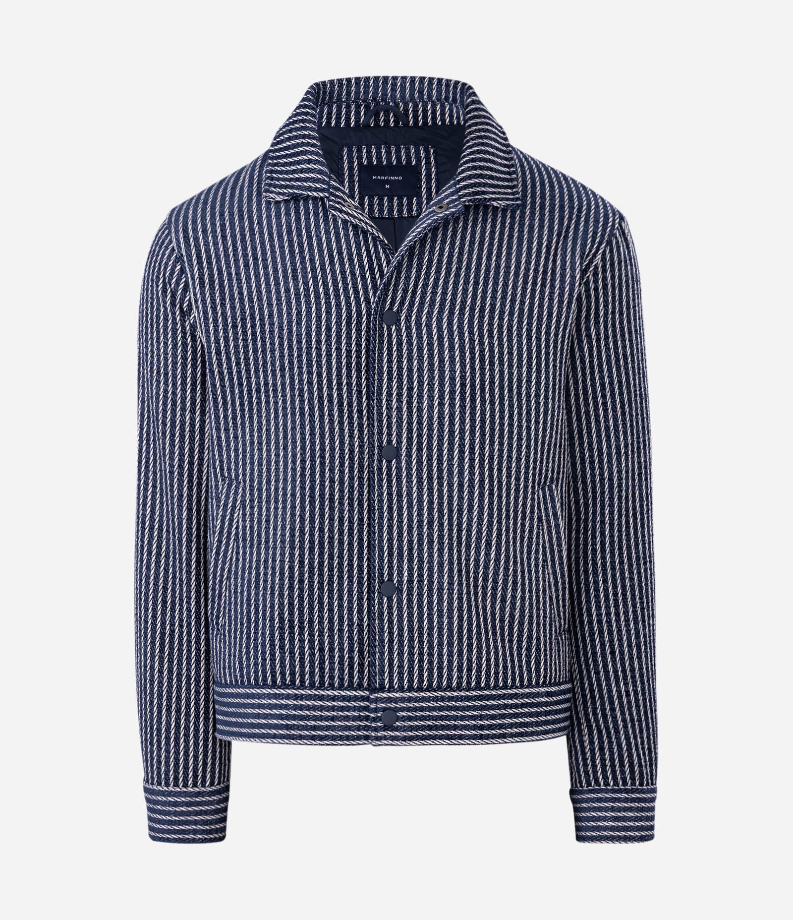 Jaqueta Texturizada Jacquard Listrada Azul 5