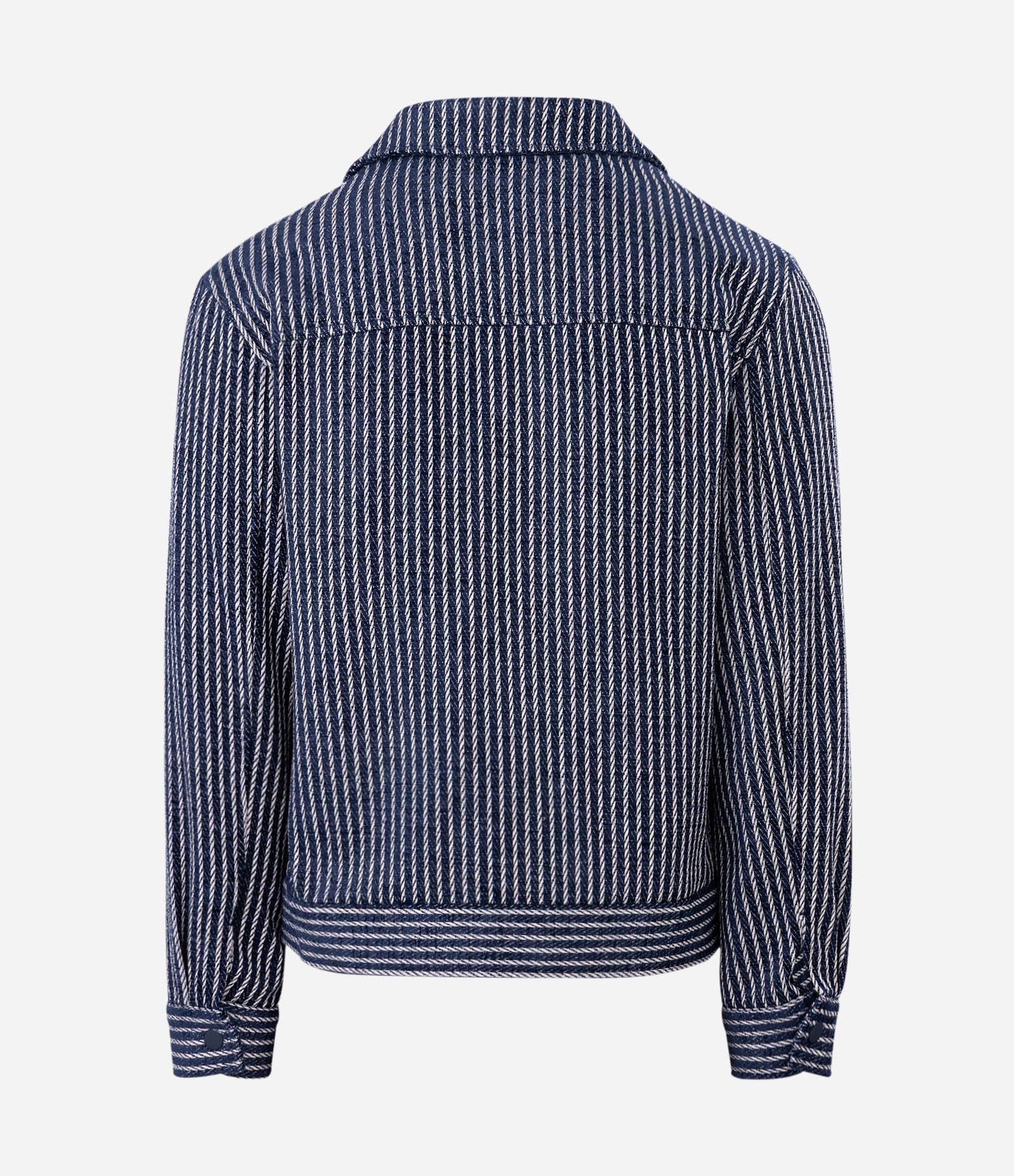 Jaqueta Texturizada Jacquard Listrada Azul 6