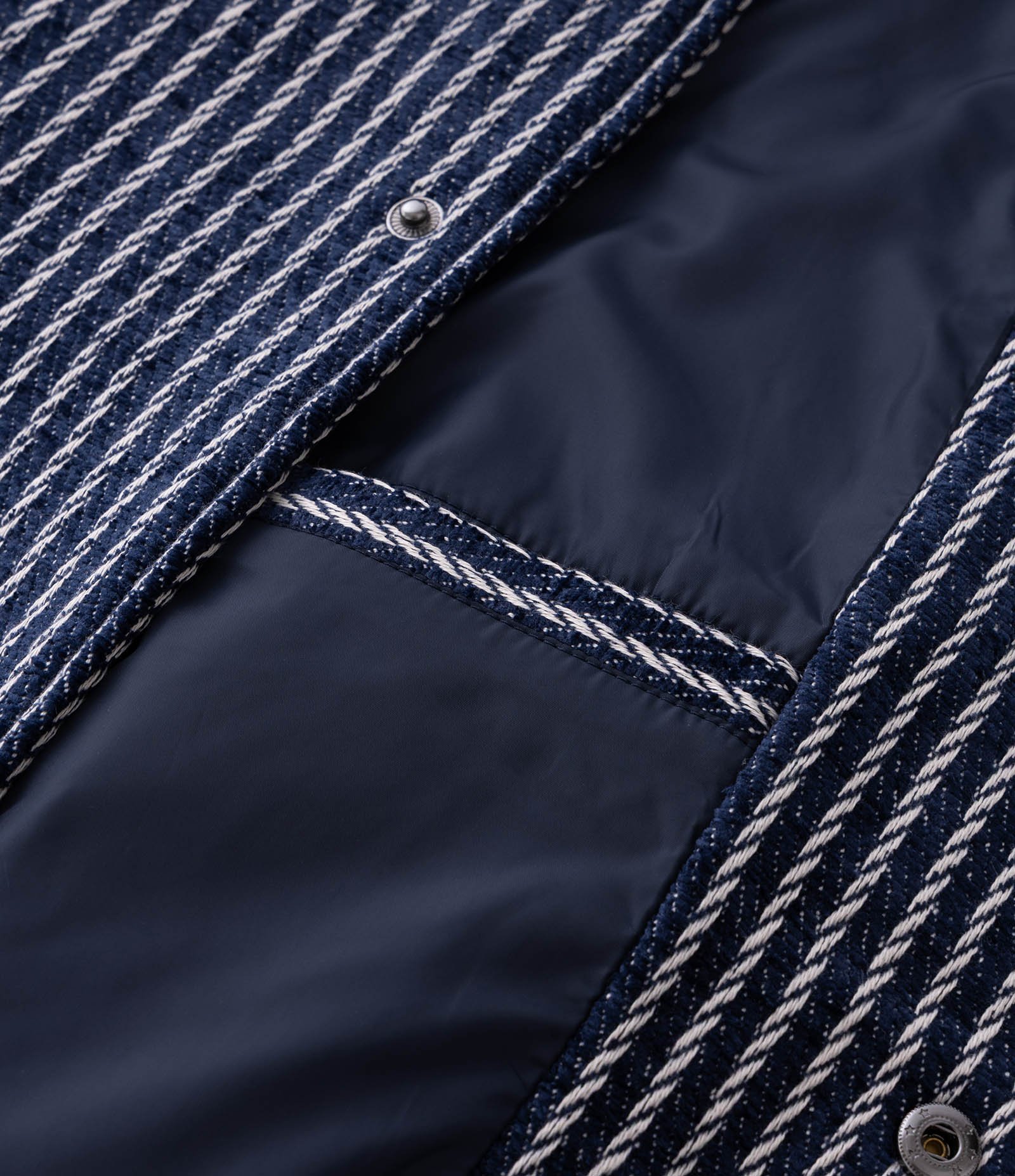 Jaqueta Texturizada Jacquard Listrada Azul 8