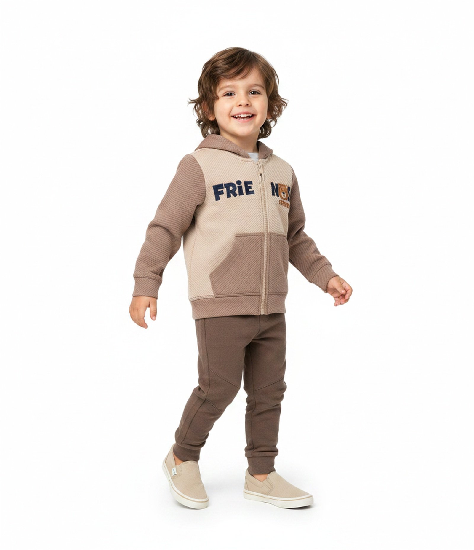 Calça Infantil Texturizada com Cós Elástico – Tam 1 a 4 Anos Marrom 1