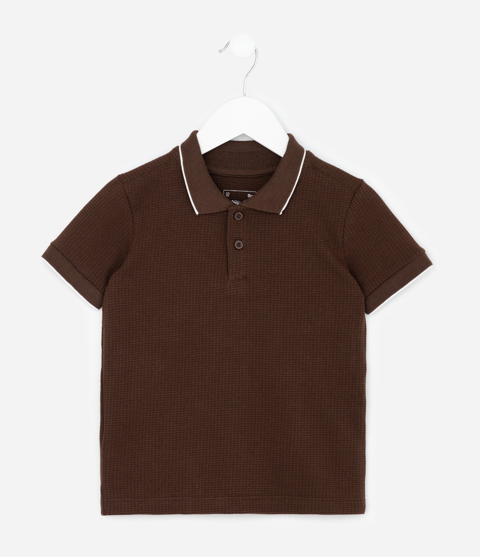 Camiseta Polo Infantil Texturizada - Tam 1 a 6 Anos Marrom 1