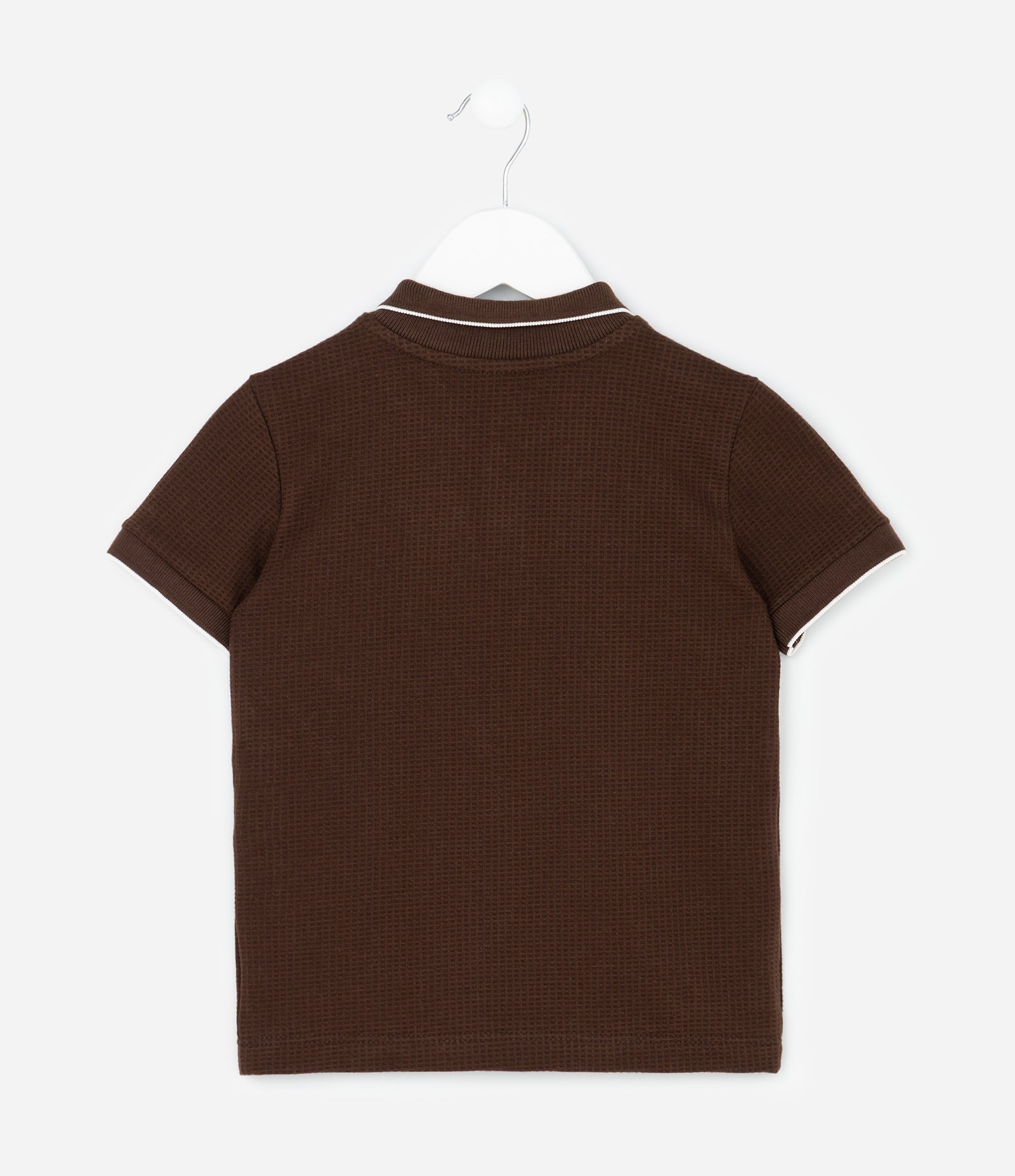 Camiseta Polo Infantil Texturizada - Tam 1 a 6 Anos Marrom 2