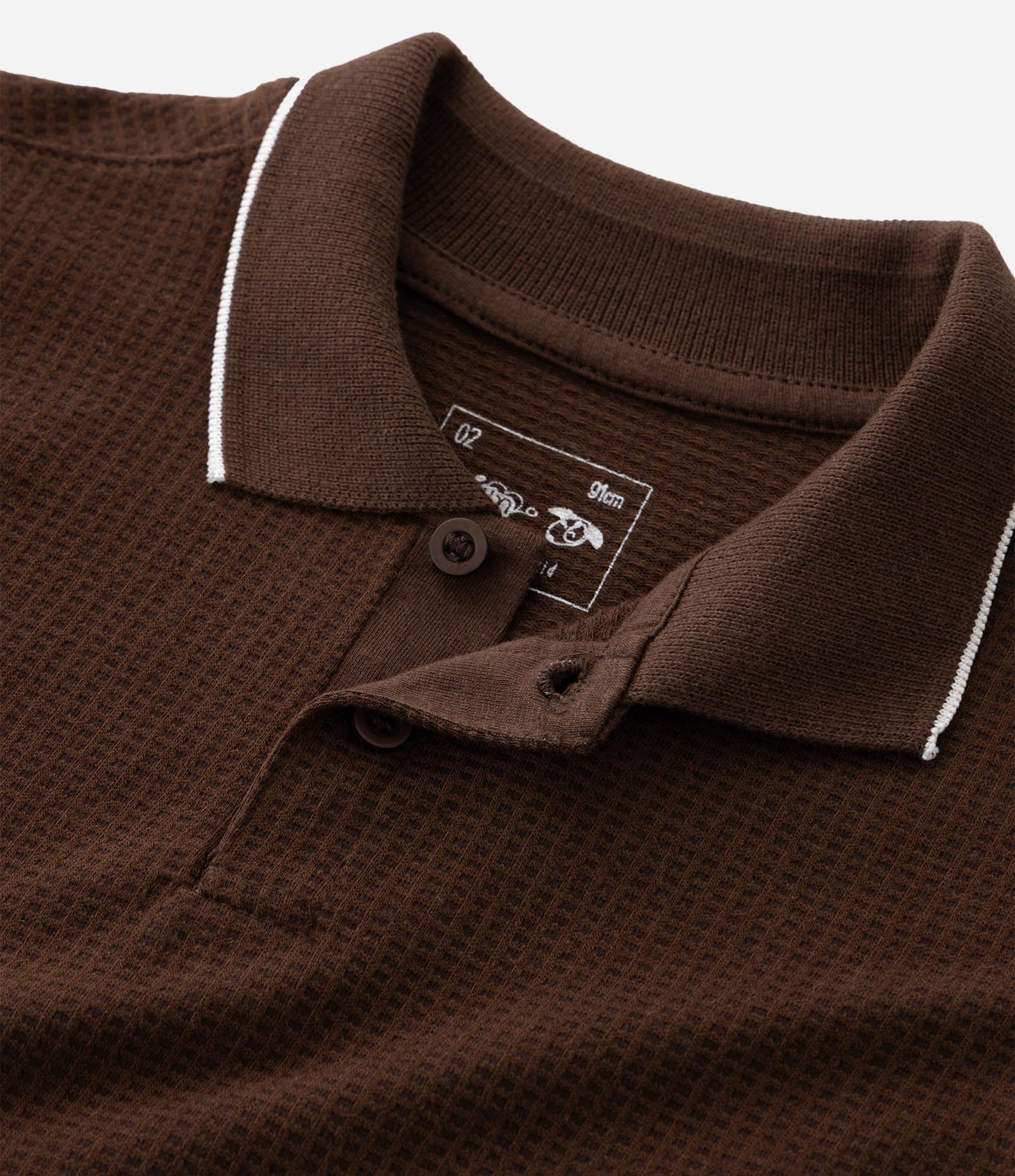 Camiseta Polo Infantil Texturizada - Tam 1 a 6 Anos Marrom 5