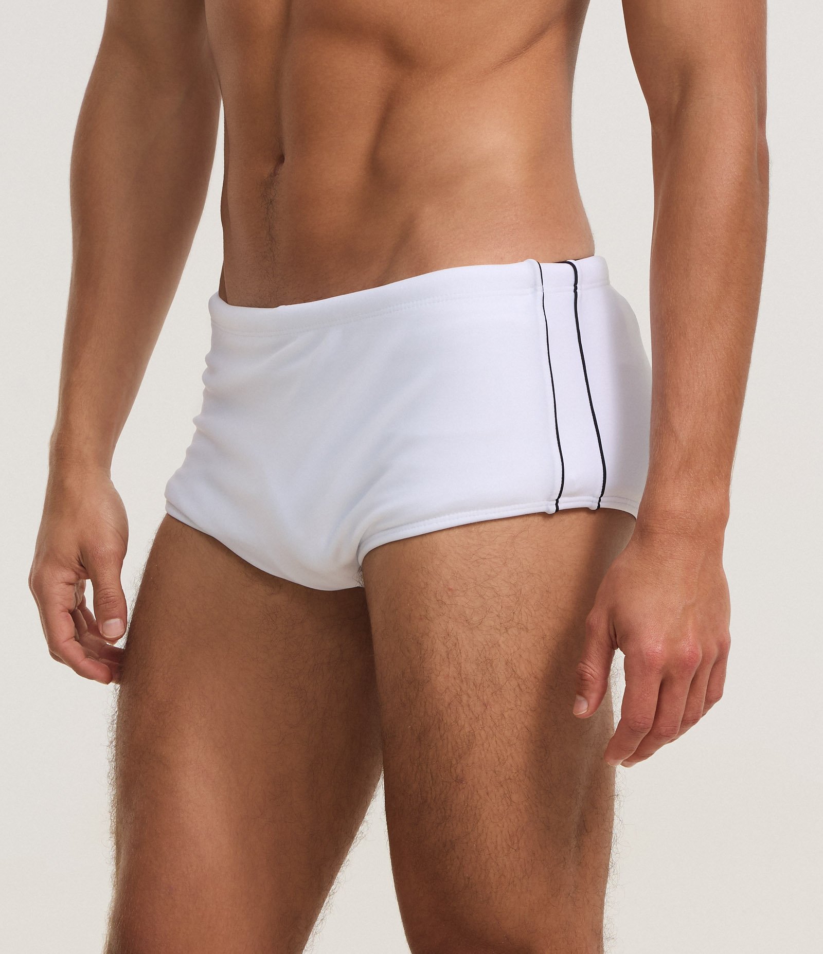 Sunga em Microfibra com Listras Laterais Branco 2