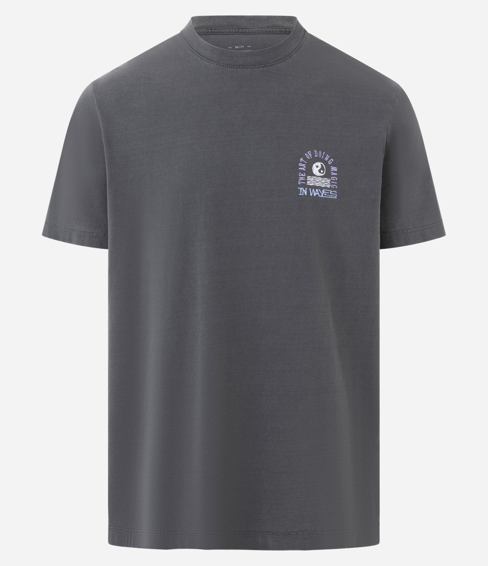 Camiseta Comfort em Algodão com Estampa Abstrata Estonada Preto 5