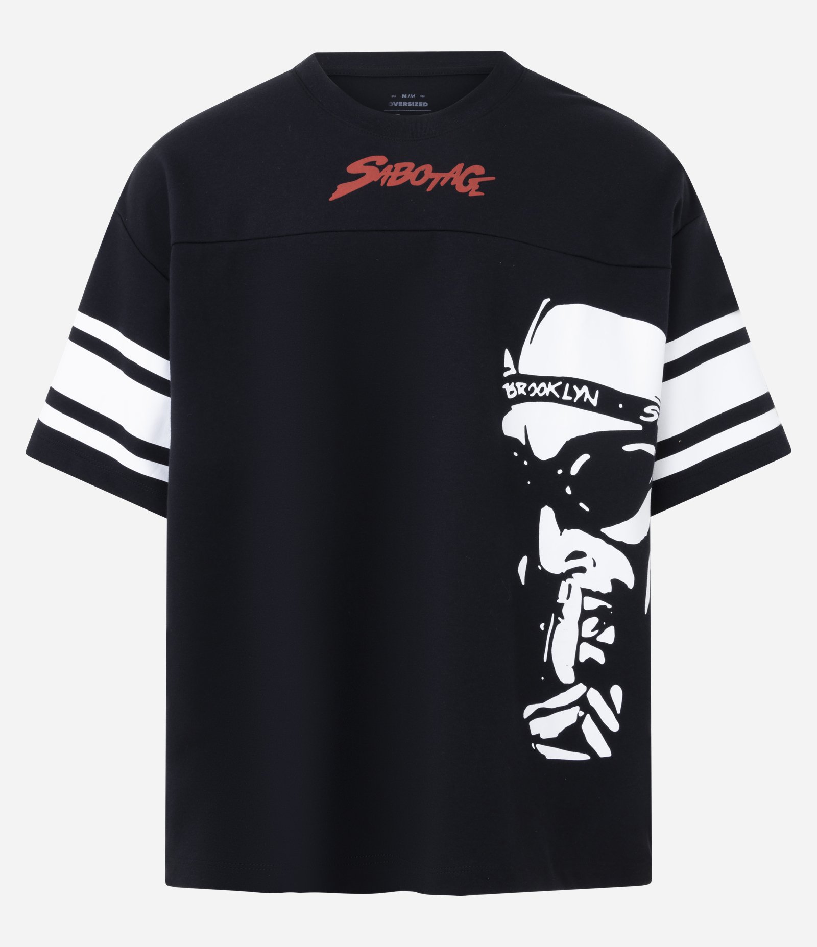 Camiseta Oversized em Algodão com Estampa Lettering Sabotage Preto 7