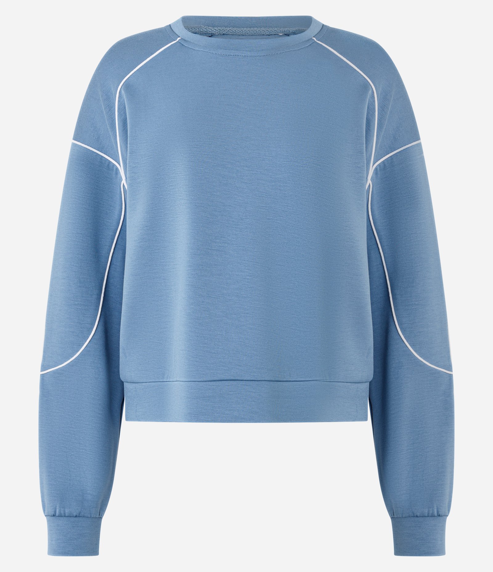 Blusão Esportivo Oversized em Modal com Friso Contrastante Azul 4