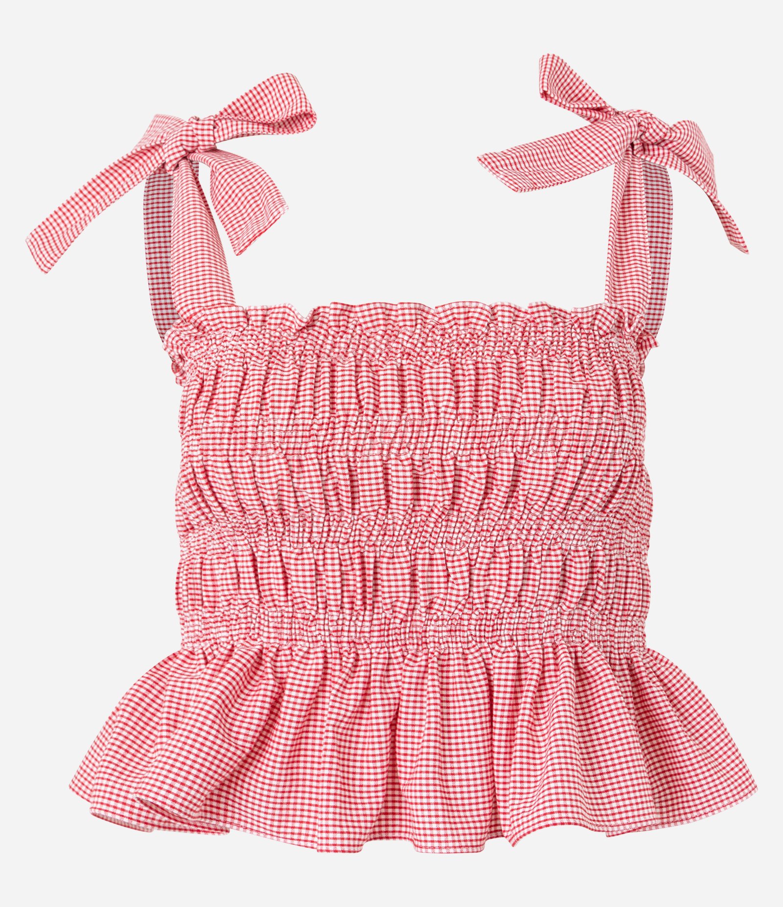 Blusa Alfaiatada Xadrez com Amarração na Alça Rosa 5