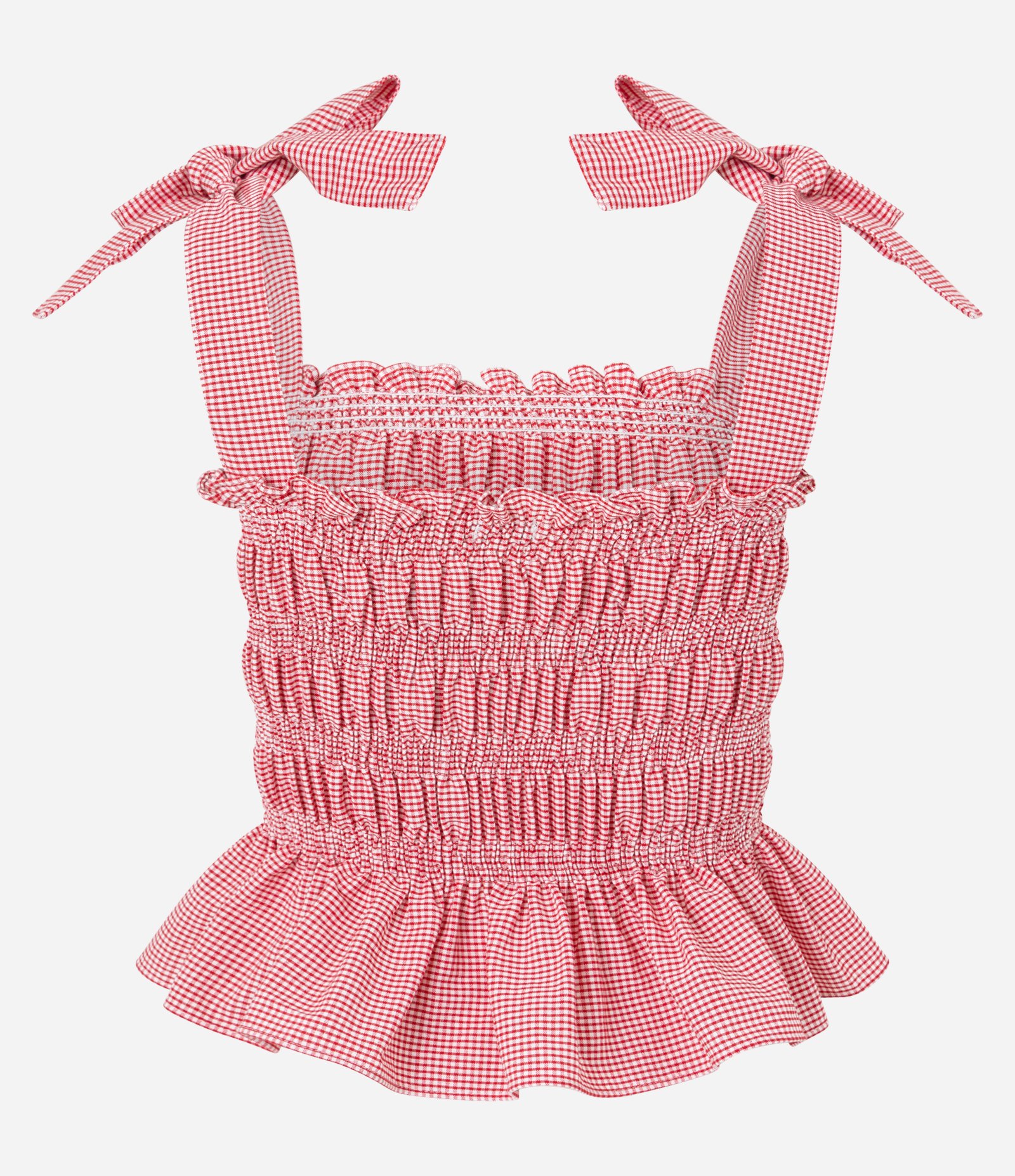 Blusa Alfaiatada Xadrez com Amarração na Alça Rosa 6