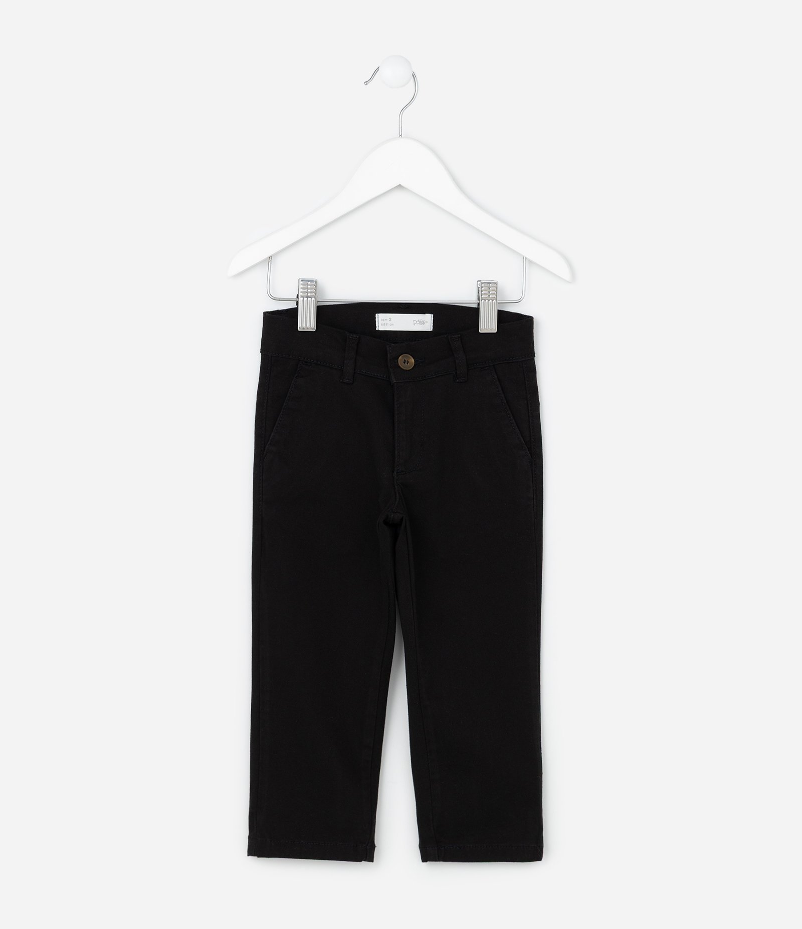 Calça Skinny Infantil em Sarja com Bolso Faca - Tam 1 a 4 anos Preto 1