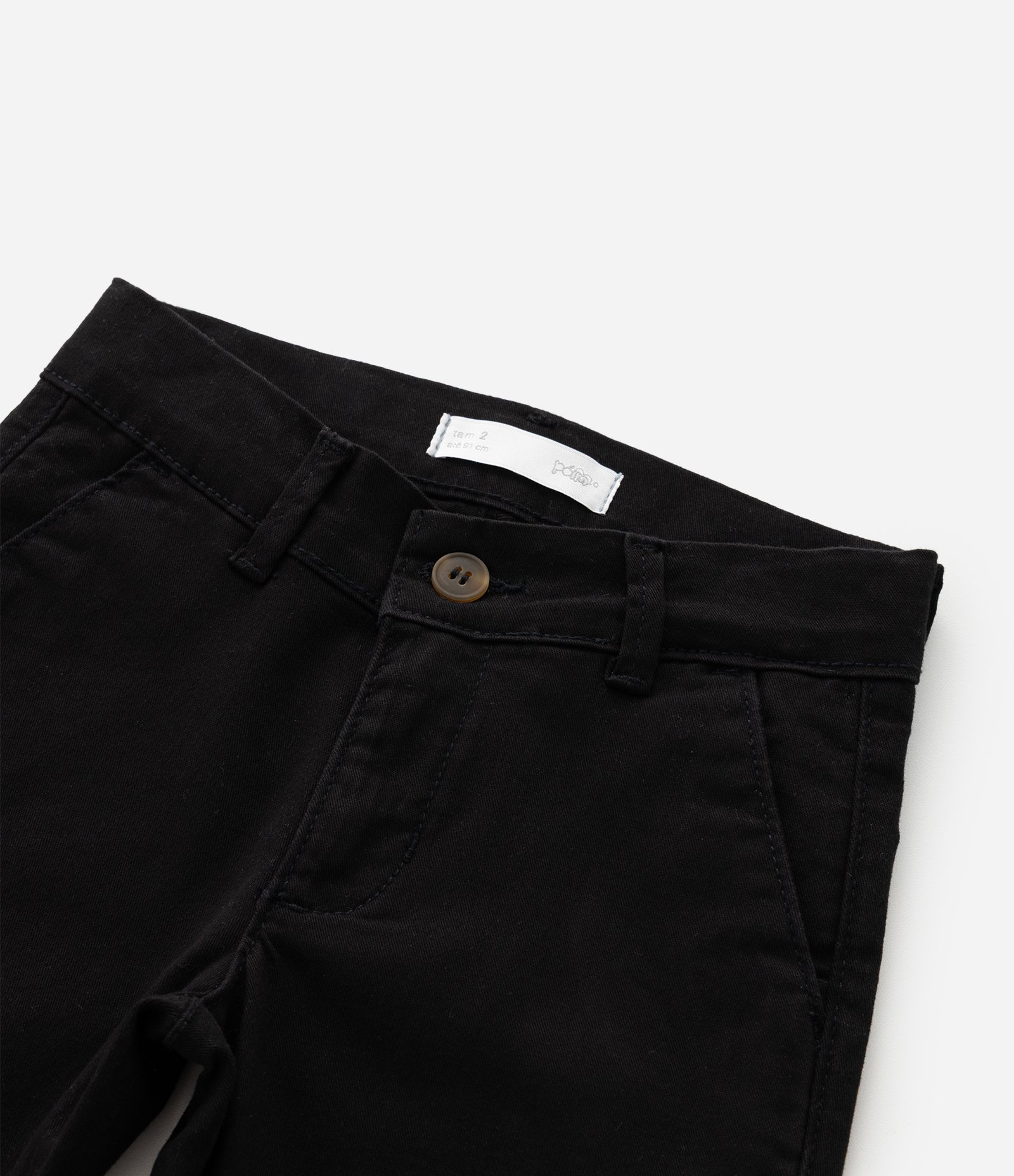 Calça Skinny Infantil em Sarja com Bolso Faca - Tam 1 a 4 anos Preto 5