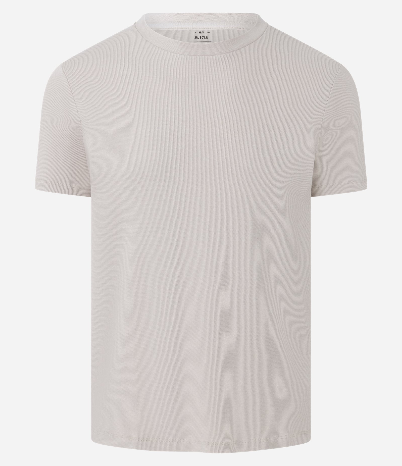 Camiseta Muscle em Ribana Texturizada Bege 5