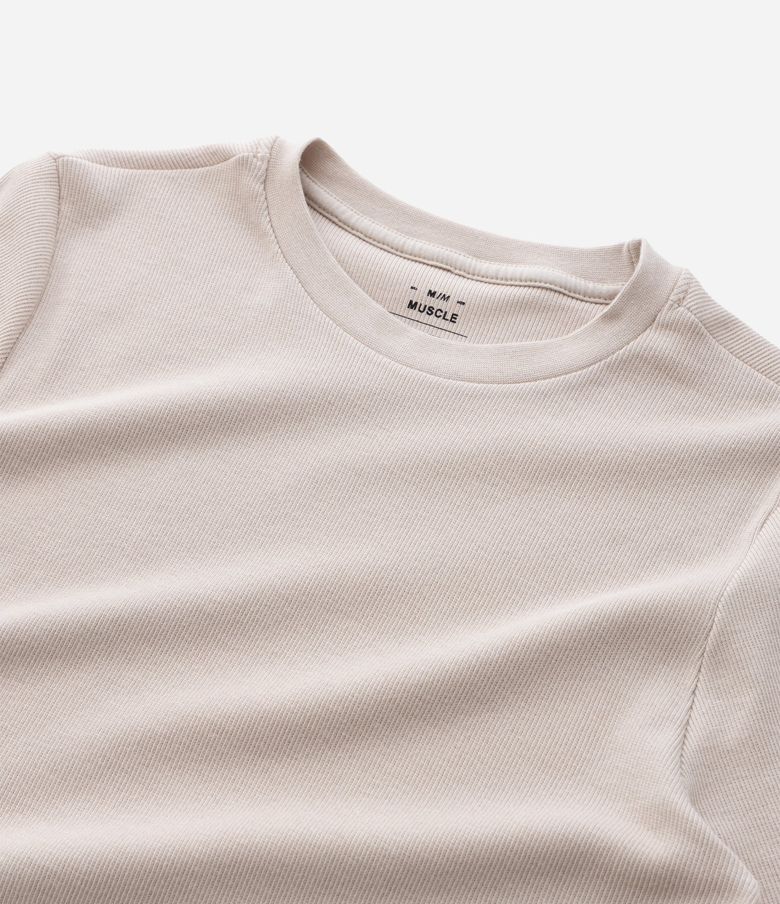 Camiseta Muscle em Ribana Texturizada Bege 7