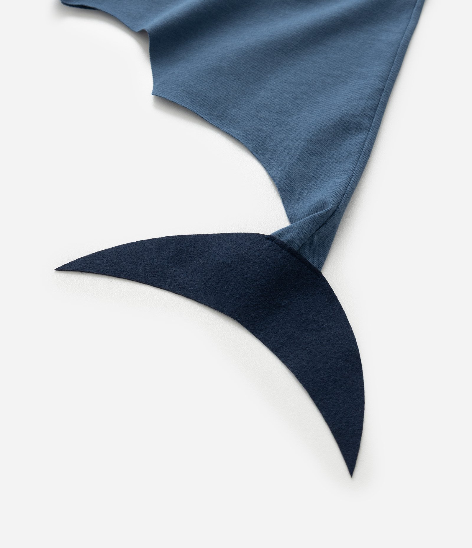 Camiseta Infantil com Estampa de Tubarão e Capa - Tam 1 a 6 Anos Azul 8