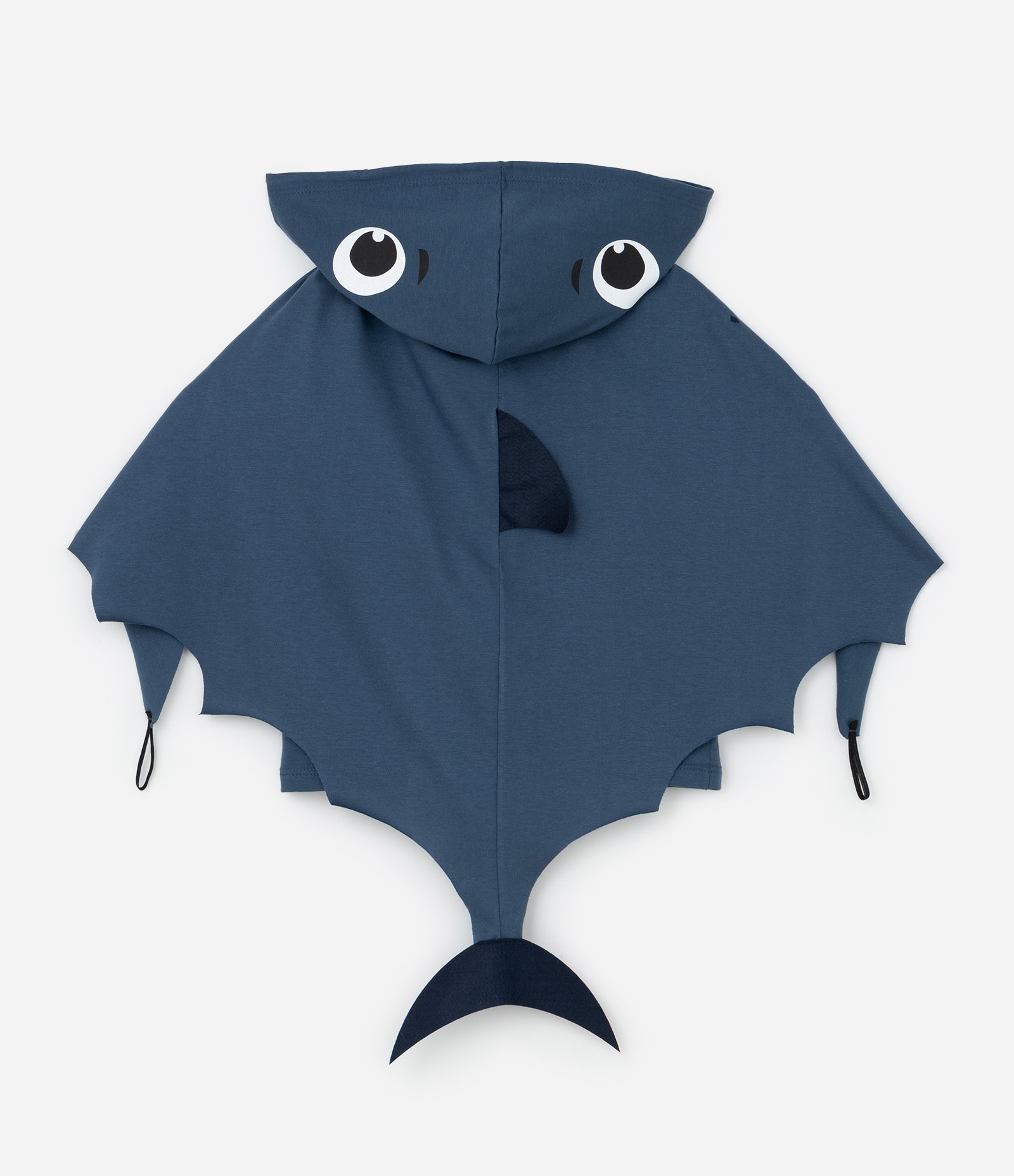 Camiseta Infantil com Estampa de Tubarão e Capa - Tam 1 a 6 Anos Azul 4