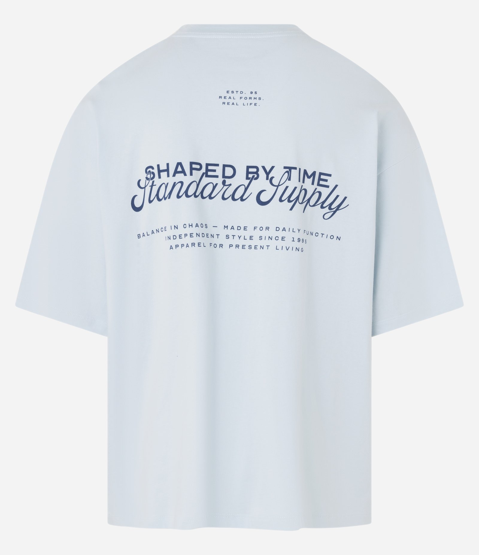 Camiseta Oversized em Algodão com Estampa Lettering Standard Supply Azul 6