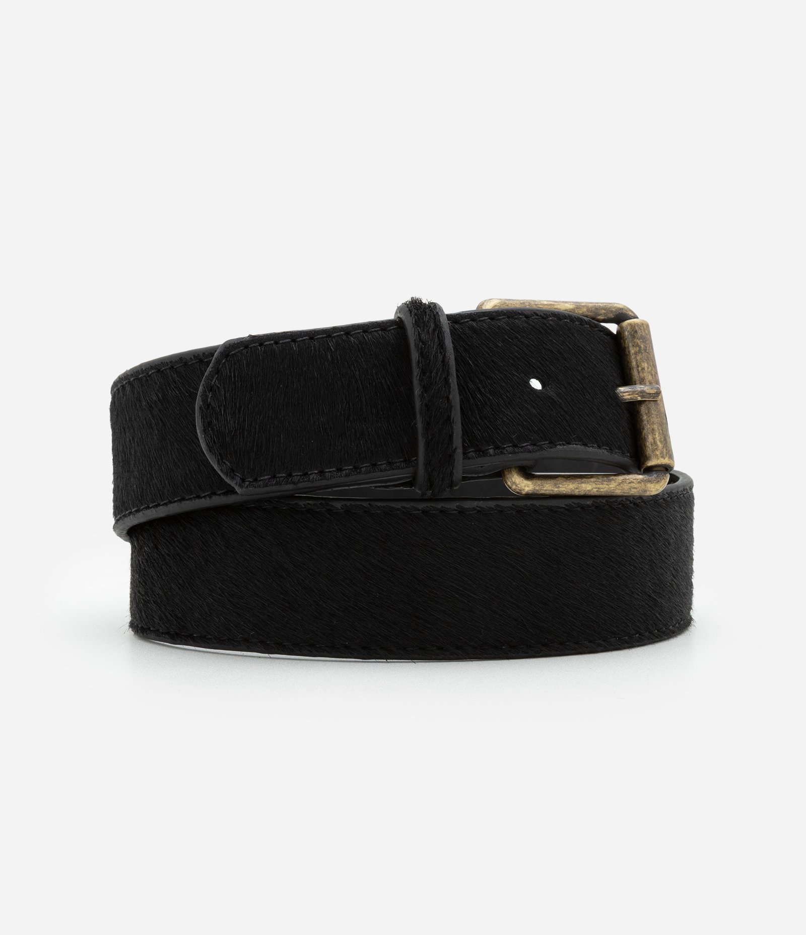 Cinto Médio em Couro com Fivela Quadrada Preto 1