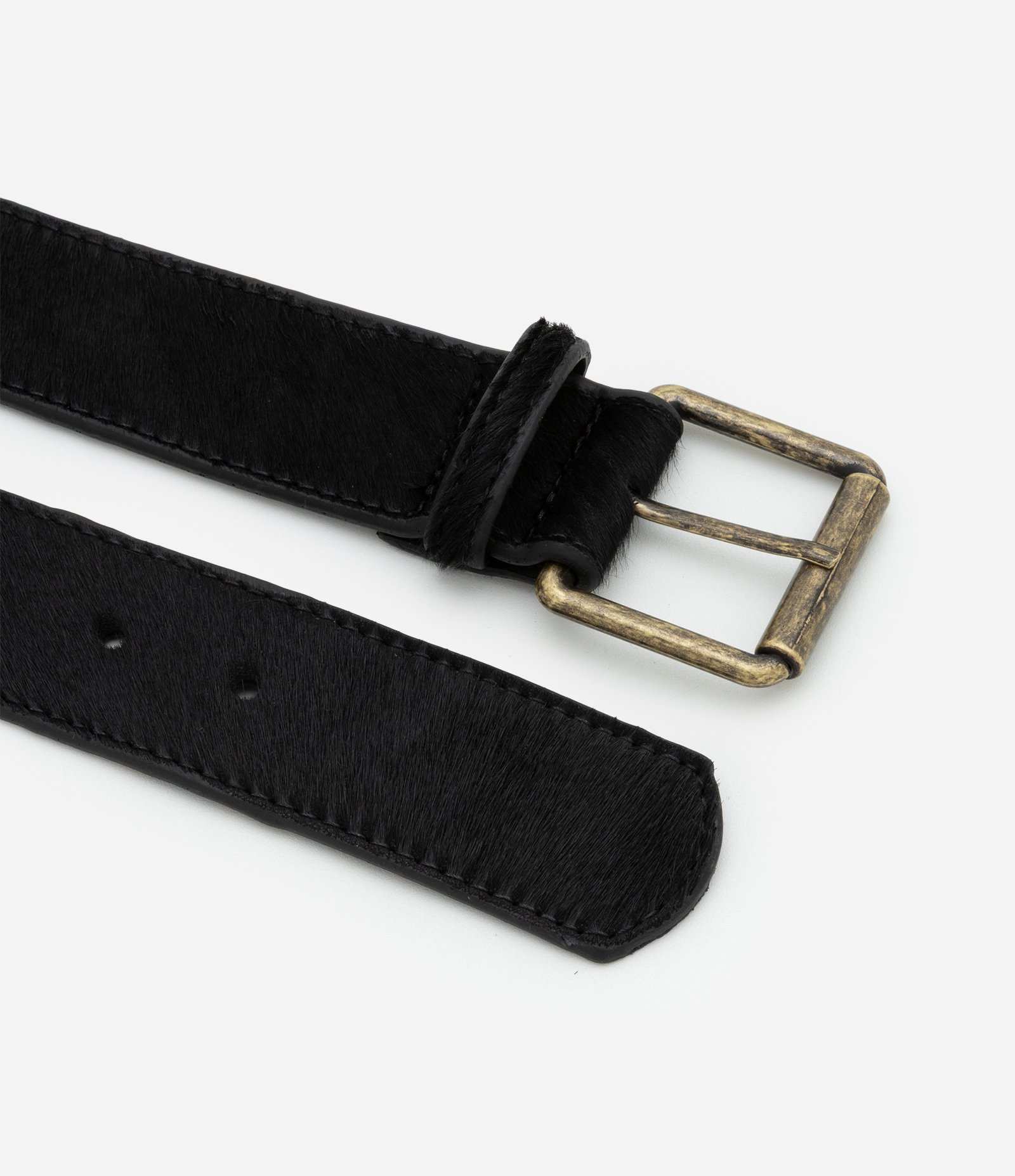 Cinto Médio em Couro com Fivela Quadrada Preto 2