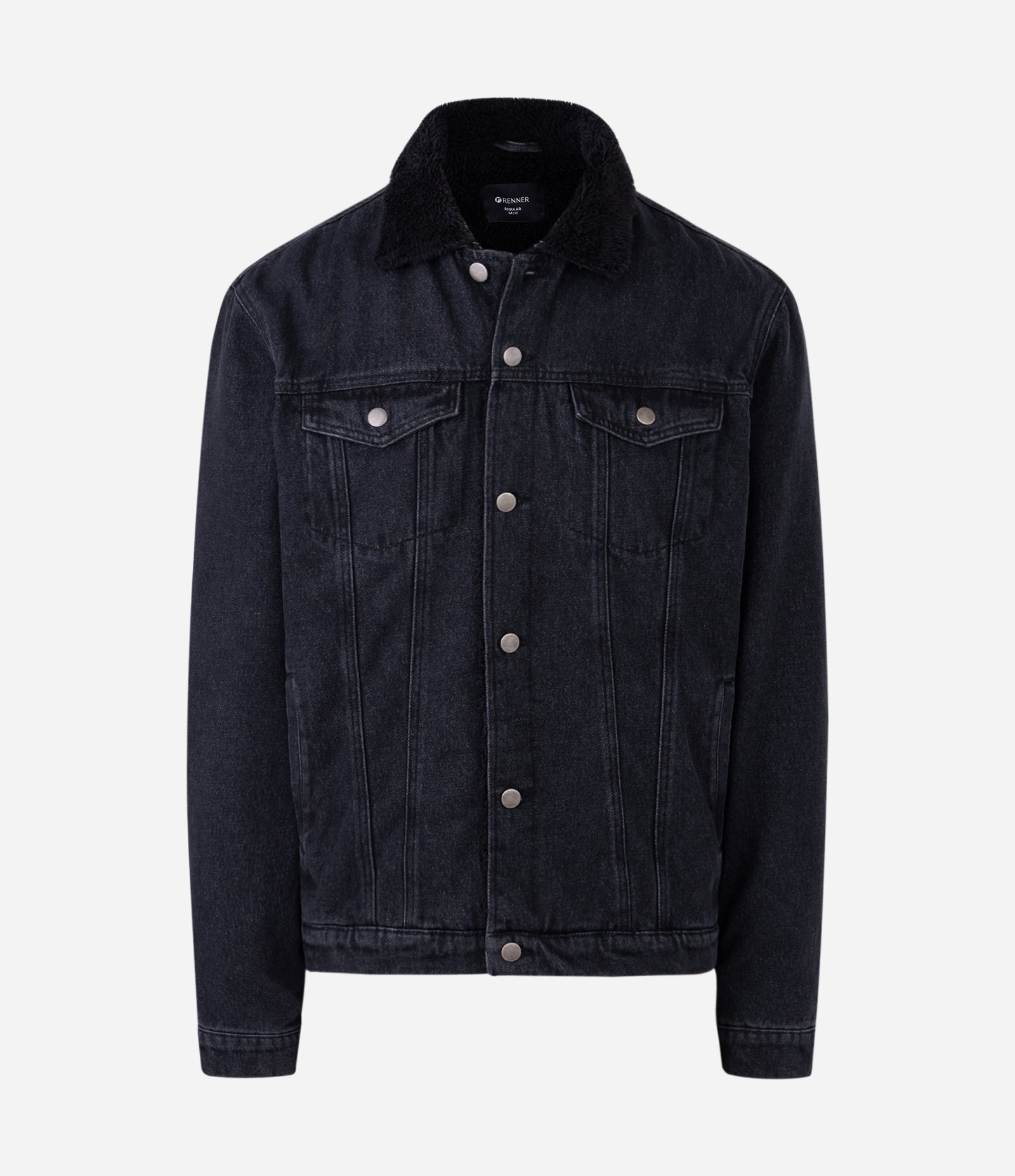 Jaqueta Jeans com Forro Sherpa Preto 5