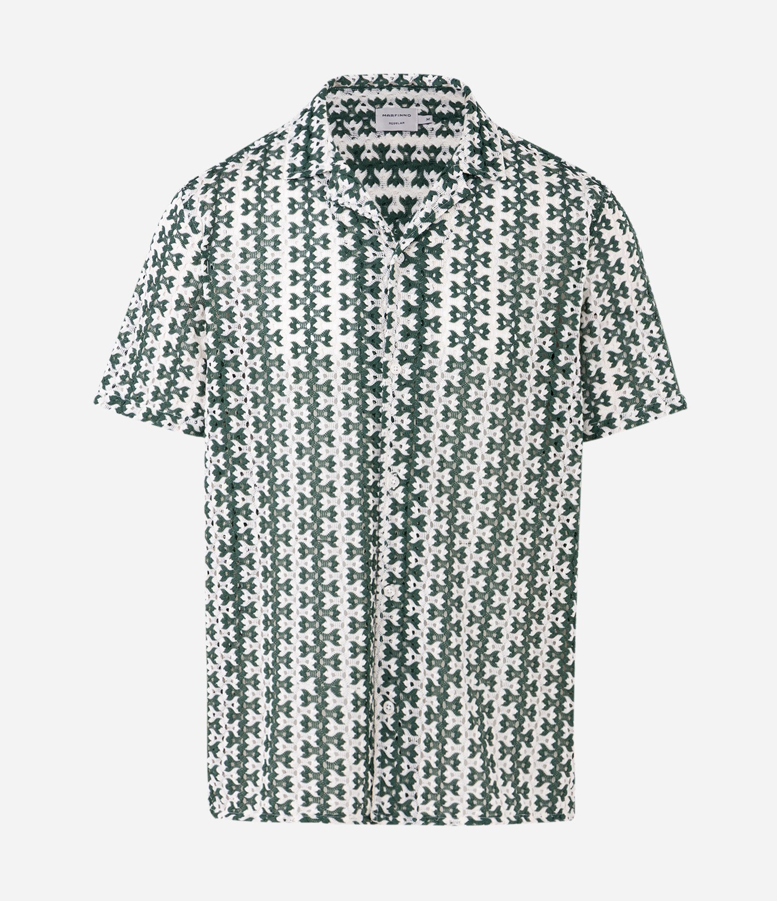 Camisa Manga Curta Texturizada em Listra Verde 5