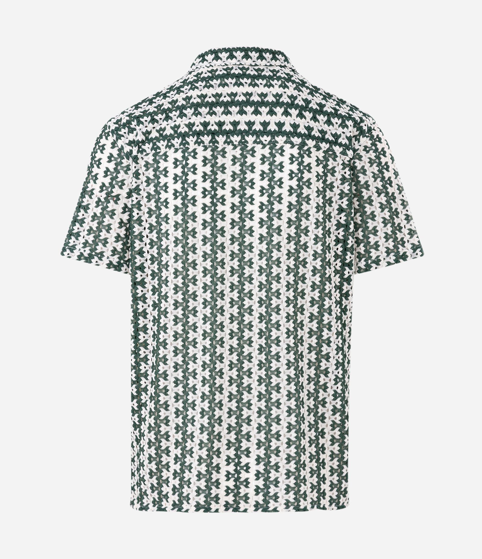 Camisa Manga Curta Texturizada em Listra Verde 6