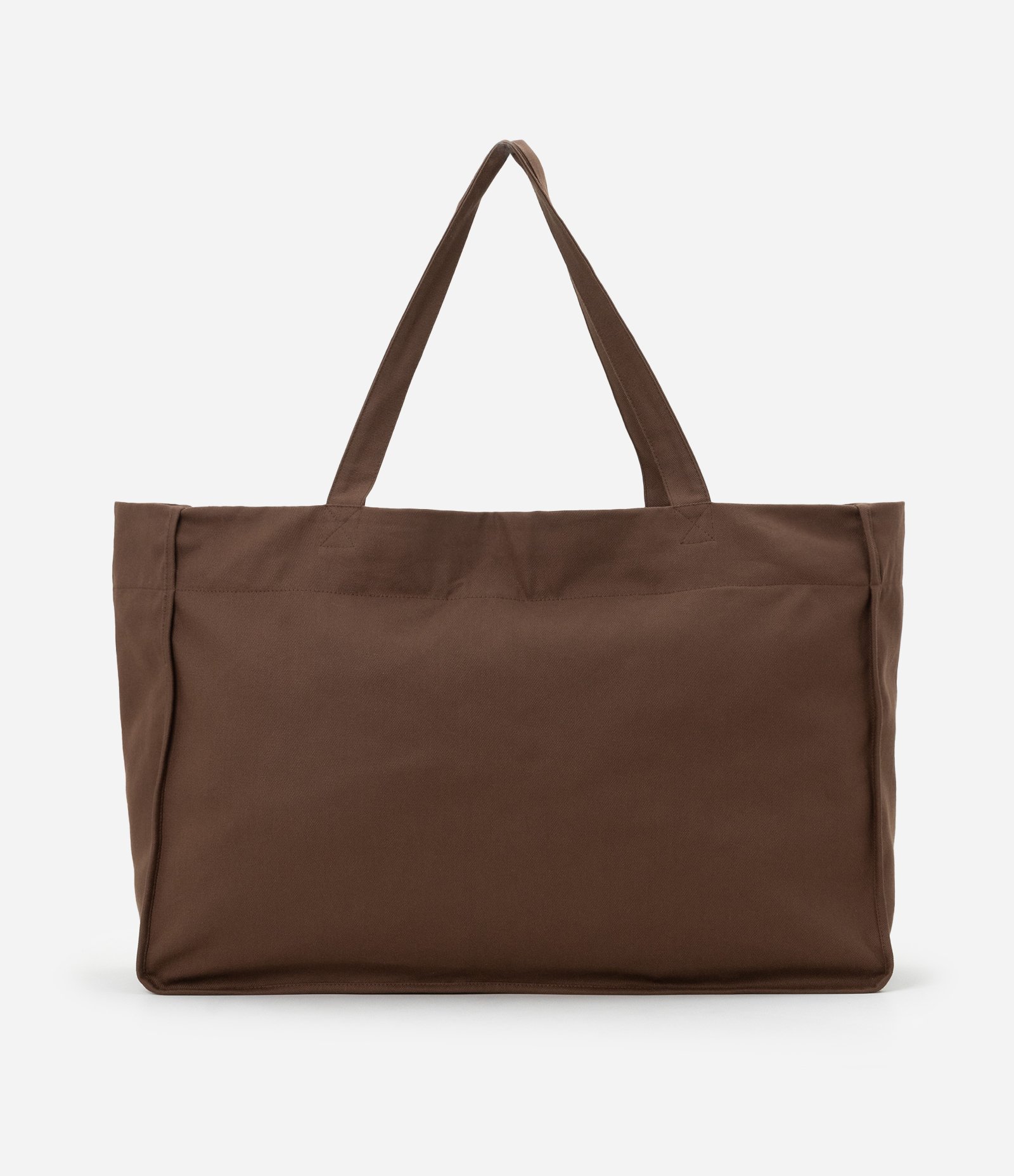 Bolsa Shopper Esportiva Grande em Sarja com Estampa Bordada Marrom 3