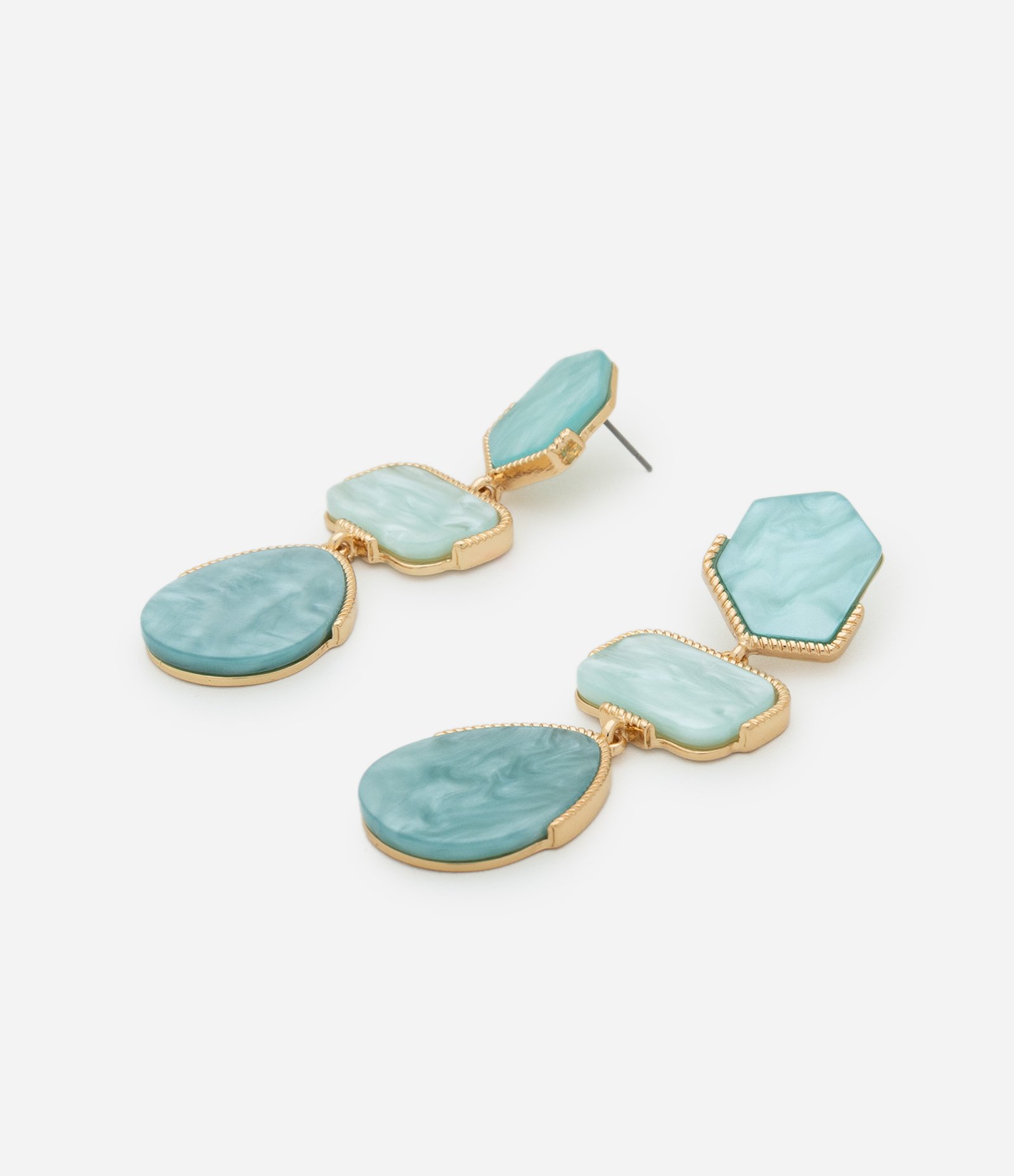 Brinco Médio com Formas Geométricas Verde 3