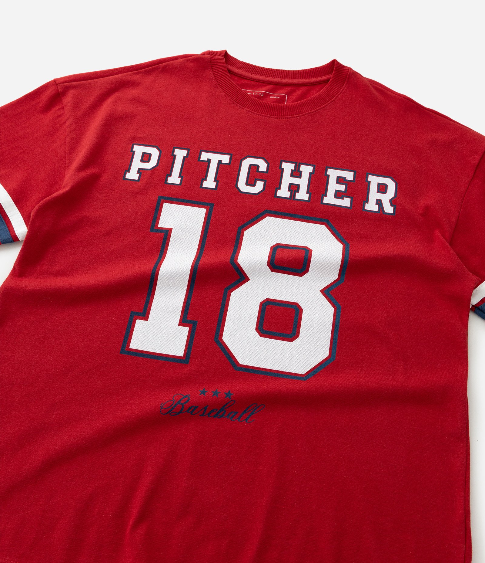 Camiseta Infantil Regular com Estampa de Baseball - Tam 5 a 14 Anos Vermelho 7