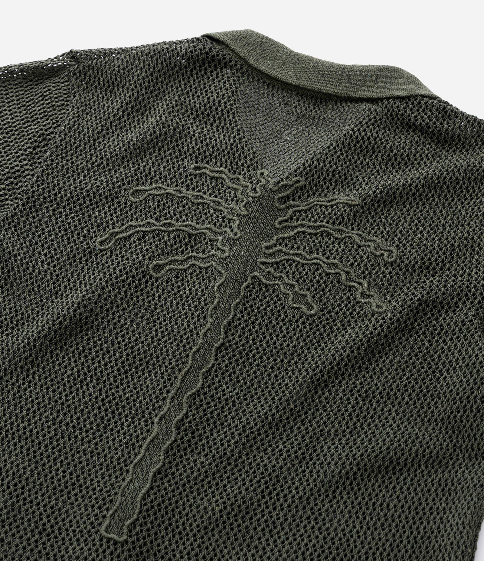 Camisa Regular Texturizado com Textura Efeito Crochê Verde 7