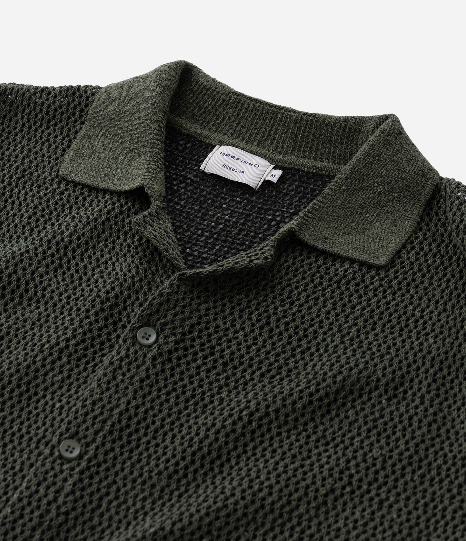 Camisa Regular Texturizado com Textura Efeito Crochê Verde 10