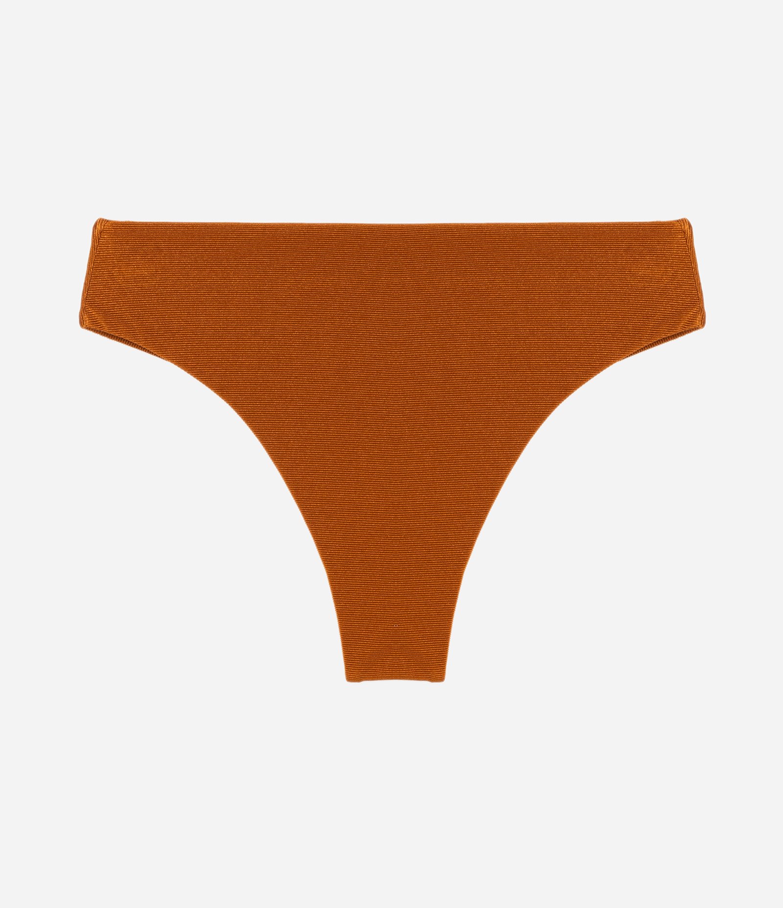 Biquíni Calcinha Hot Pants em Microfibra Canelada Brilhante Marrom 6
