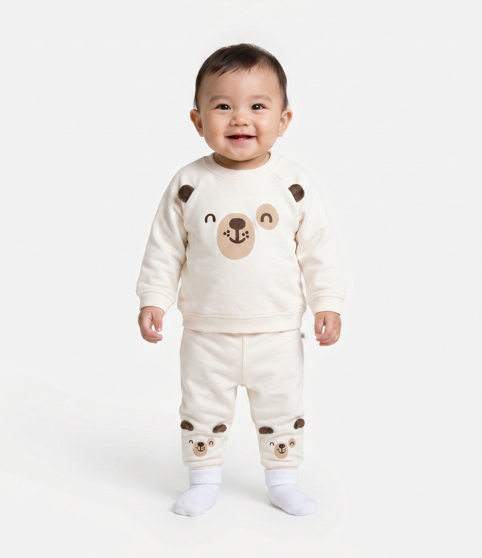 Conjunto Bebê com Aplicação de Ursinho – Tam 0 a 24 Meses Off White 1