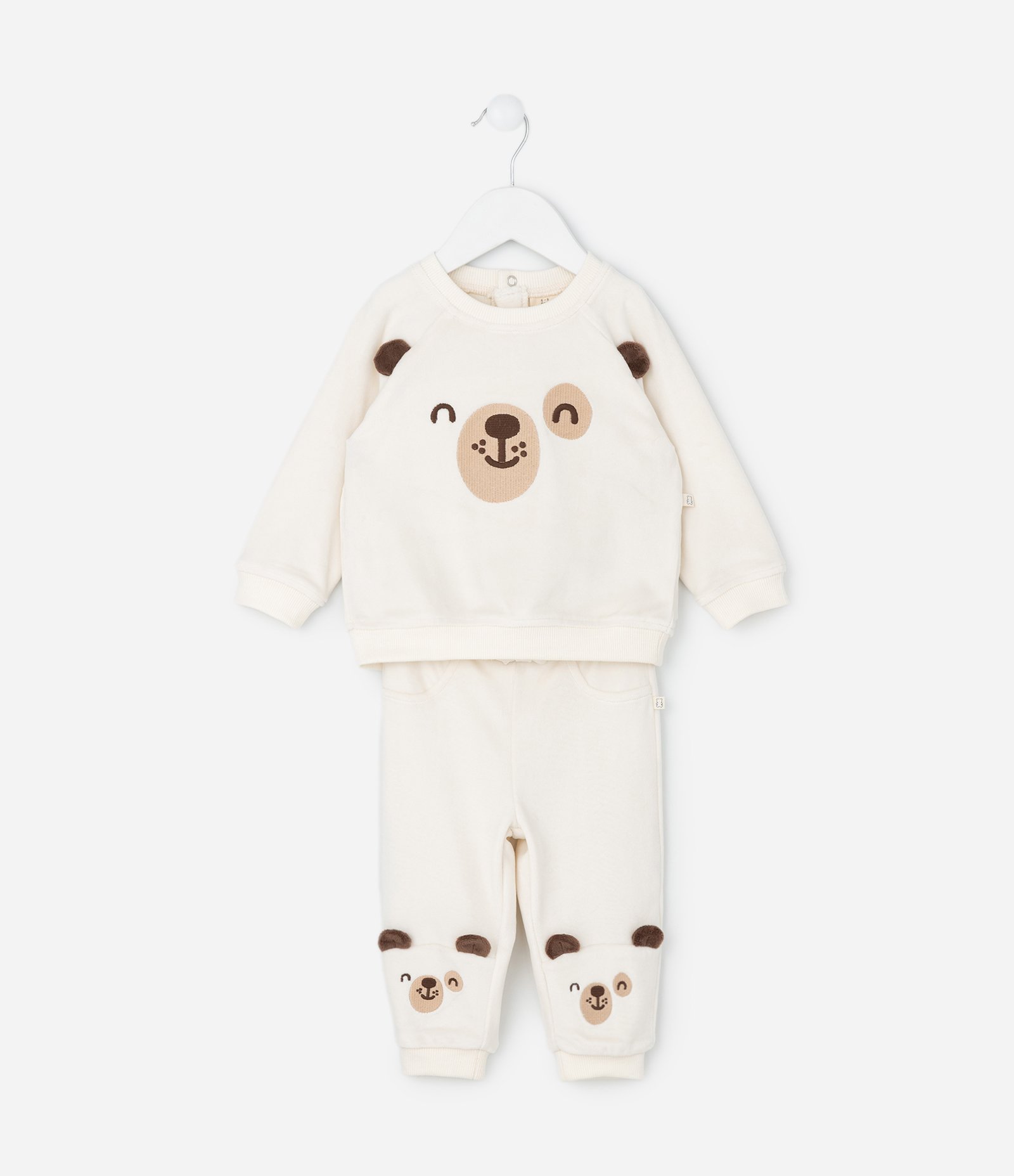Conjunto Infantil com Aplicação de Ursinho – Tam 0 a 24 Meses Off White 1