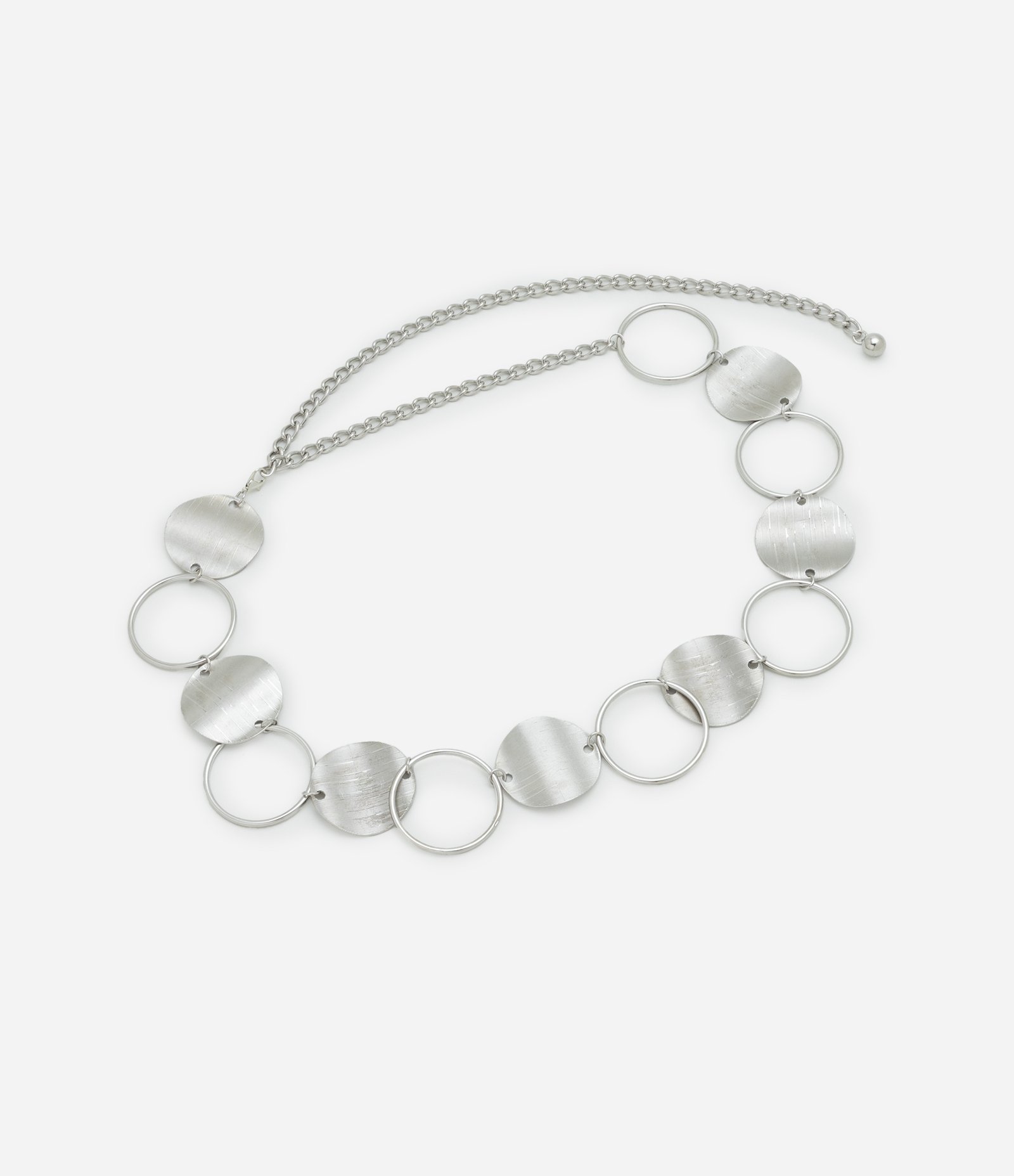 Cinto de Metal com Argolas e Rodelas Prata 2