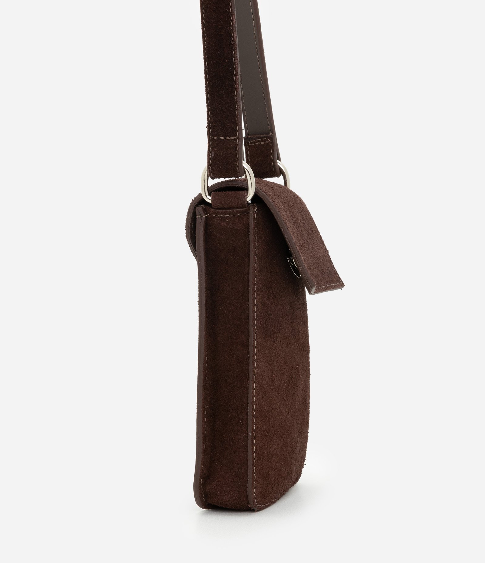 Bolsa Shoulder em Couro Liso Pelo de Vaca Marrom 2