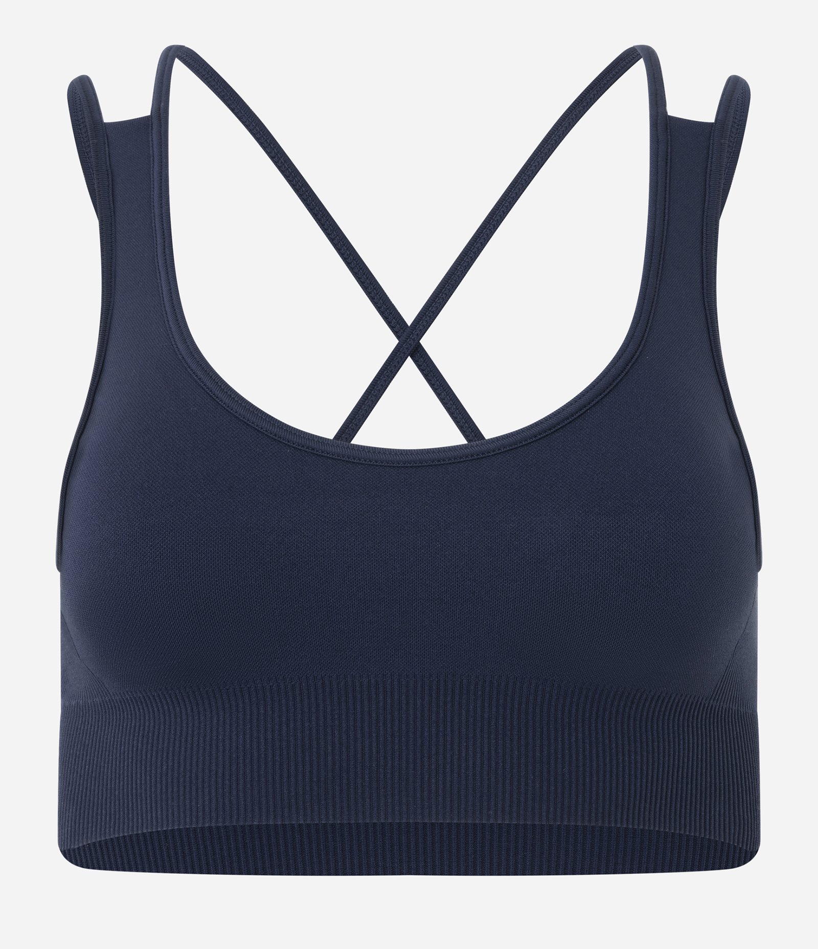 Top Esportivo em Poliamida Seamless com Alças Cruzadas Azul 4